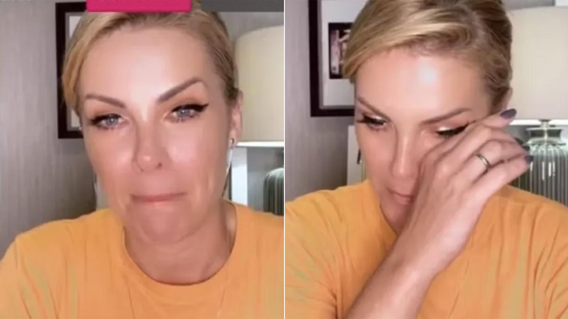 Ana Hickmann não segura a emoção e chora em live