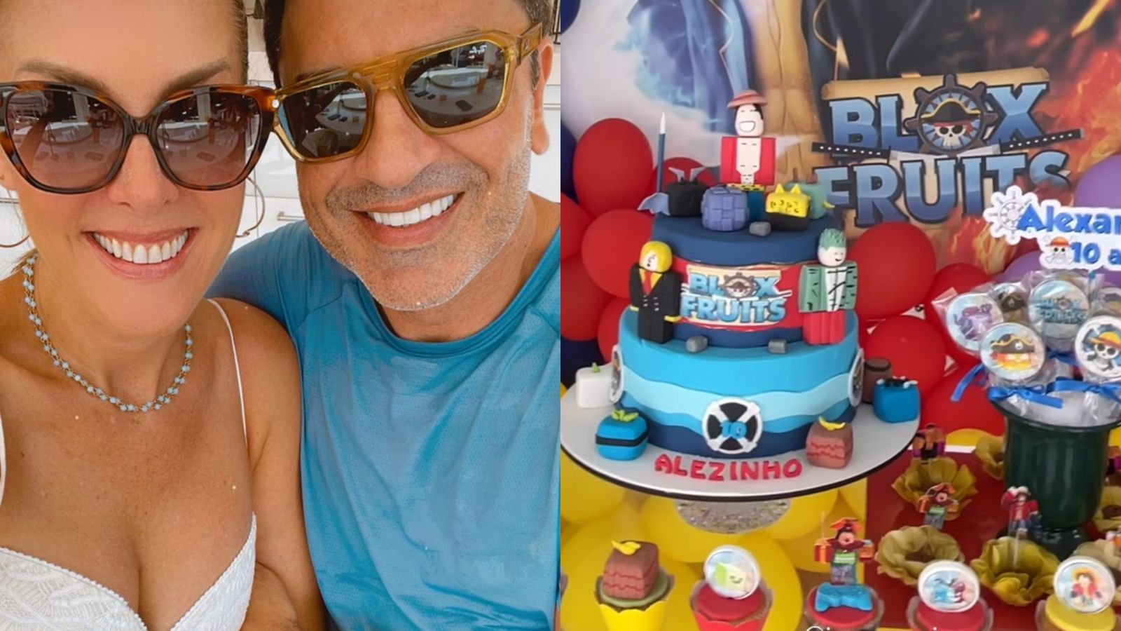 Ana Hickmann e Edu Guedes celebram o aniversário de Alezinho juntos
