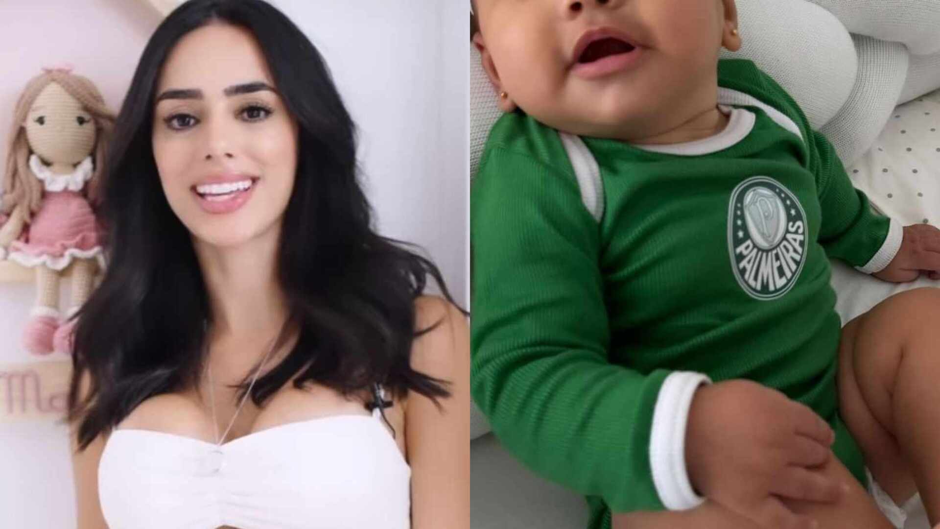 Bruna Biancardi se explica após mostrar Mavie com roupa do Palmeiras