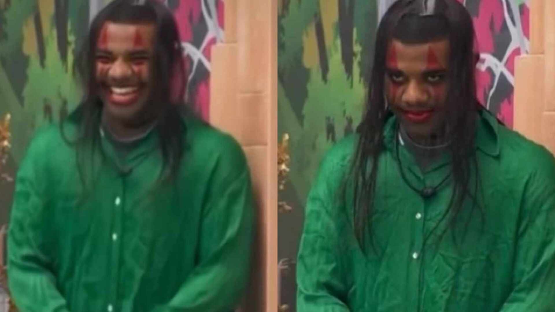 BBB 24: Davi assusta sisters ao se fantasiar com maquiagem e peruca