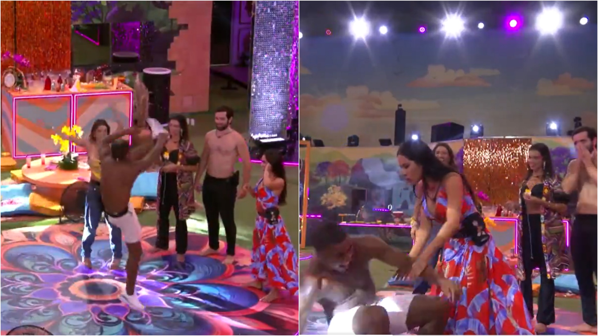 BBB 24: Davi leva tombo feio durante a festa e preocupa: “Quebrar o cóccix”