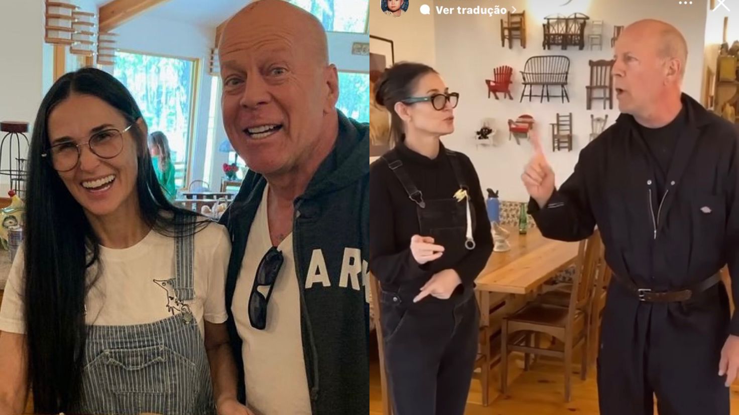 Diagnosticado com demência, Bruce Willis aparece em novo vídeo com Demi Moore