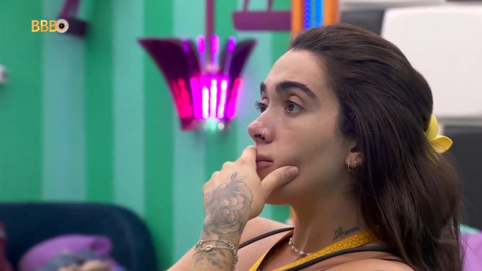 BBB 24: Giovanna reage ao ouvir conversa de brothers sobre Leidy Elin
