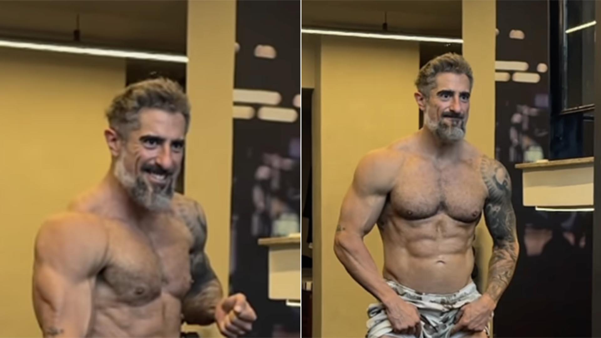 Aos 44 anos, Marcos Mion choca ao mostrar as coxas musculosas