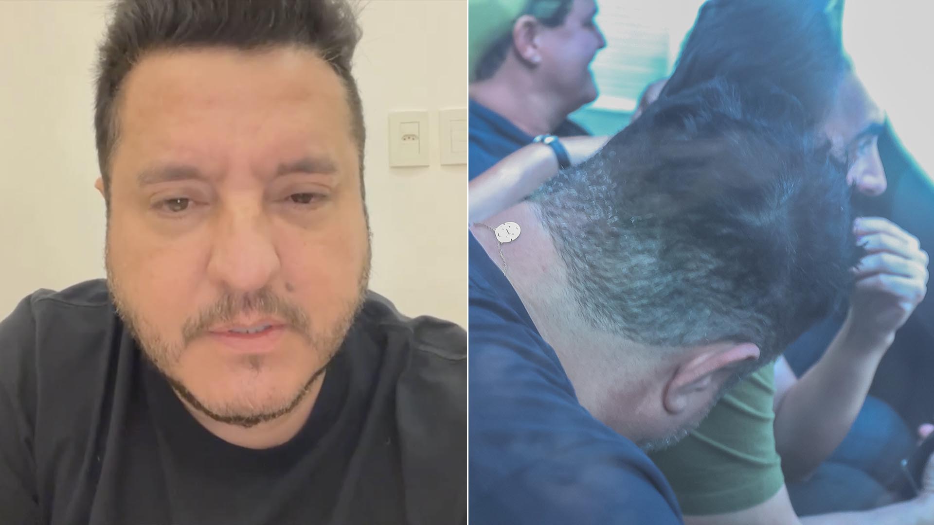 Sertanejo Bruno esconde o rosto ao ir em uma delegacia em SP