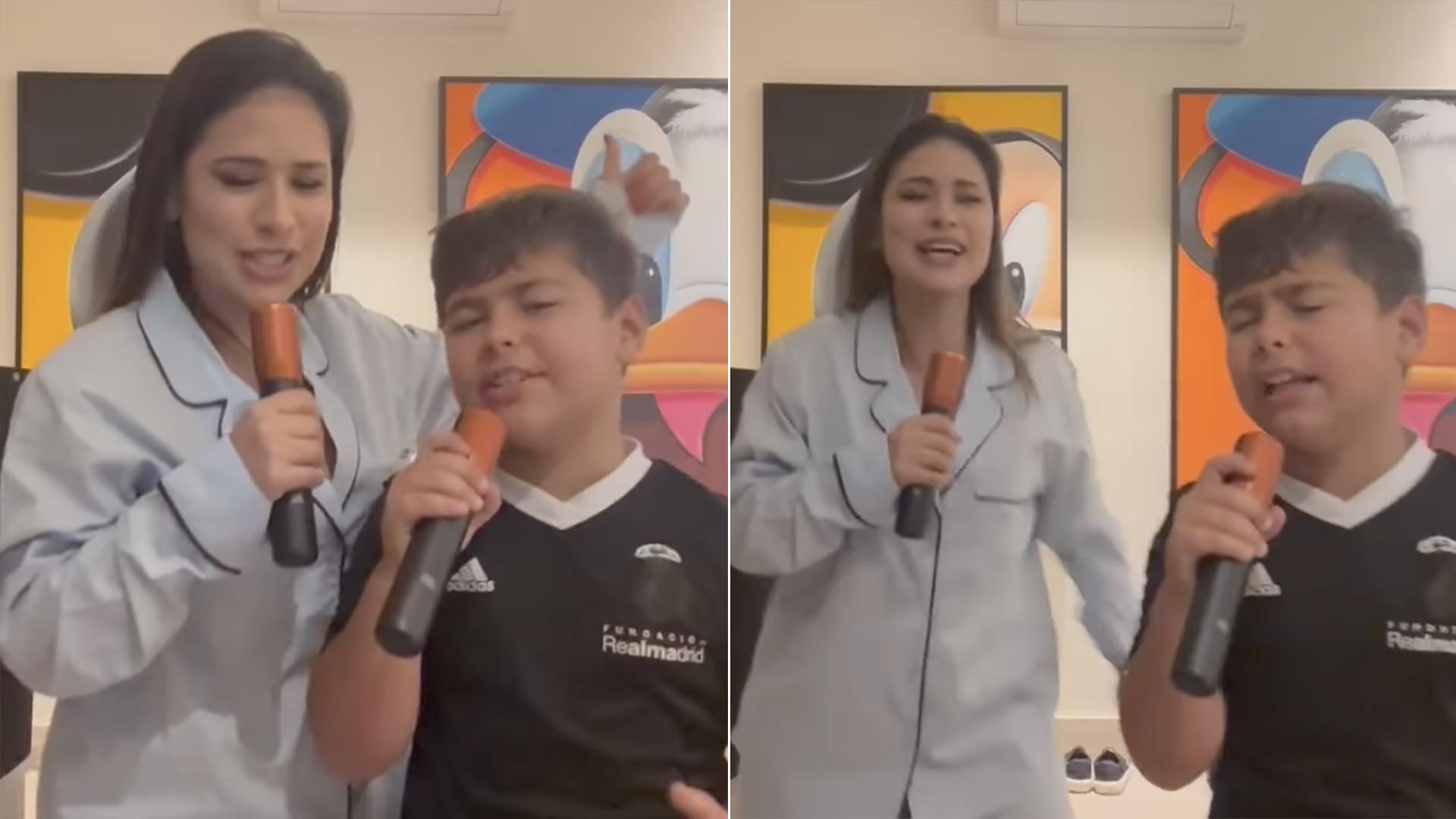 Filho de Simone Mendes rouba a cena ao cantar com a mãe
