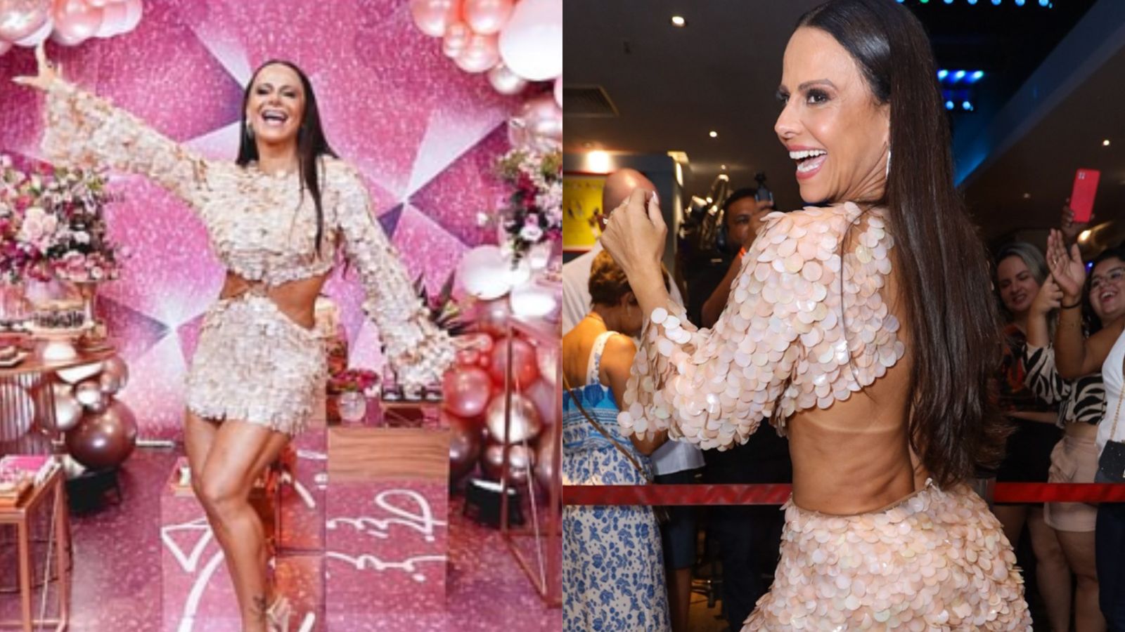 Viviane Araujo organiza festão com muito samba para celebrar seus 49 anos