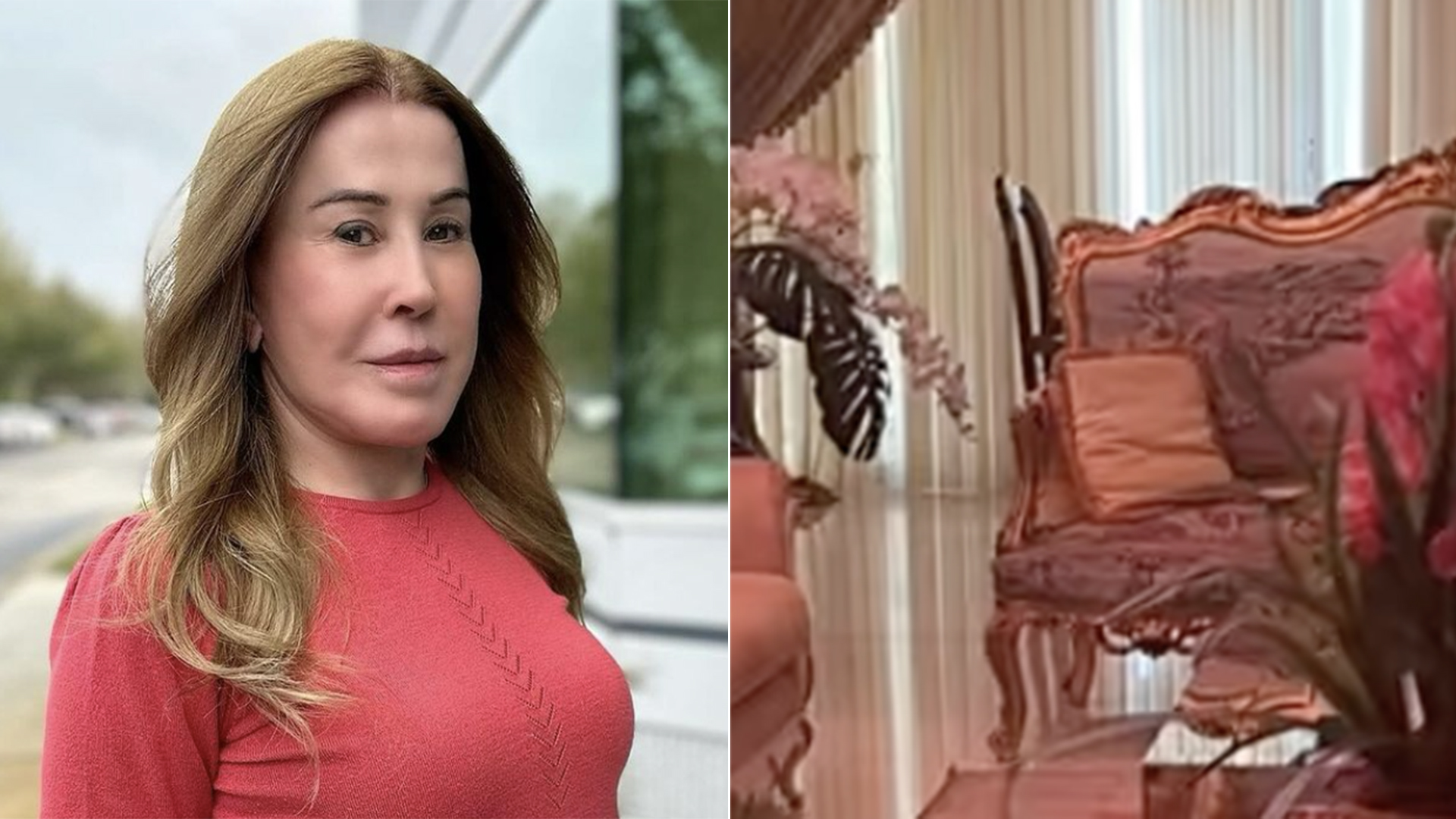Zilu exibe como é a sala de estar de sua mansão com móveis clássicos
