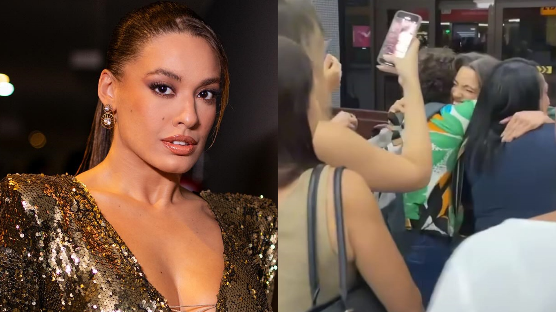 Ex-BBB Beatriz recebe carinho dos fãs em aeroporto: “Não estou acreditando”