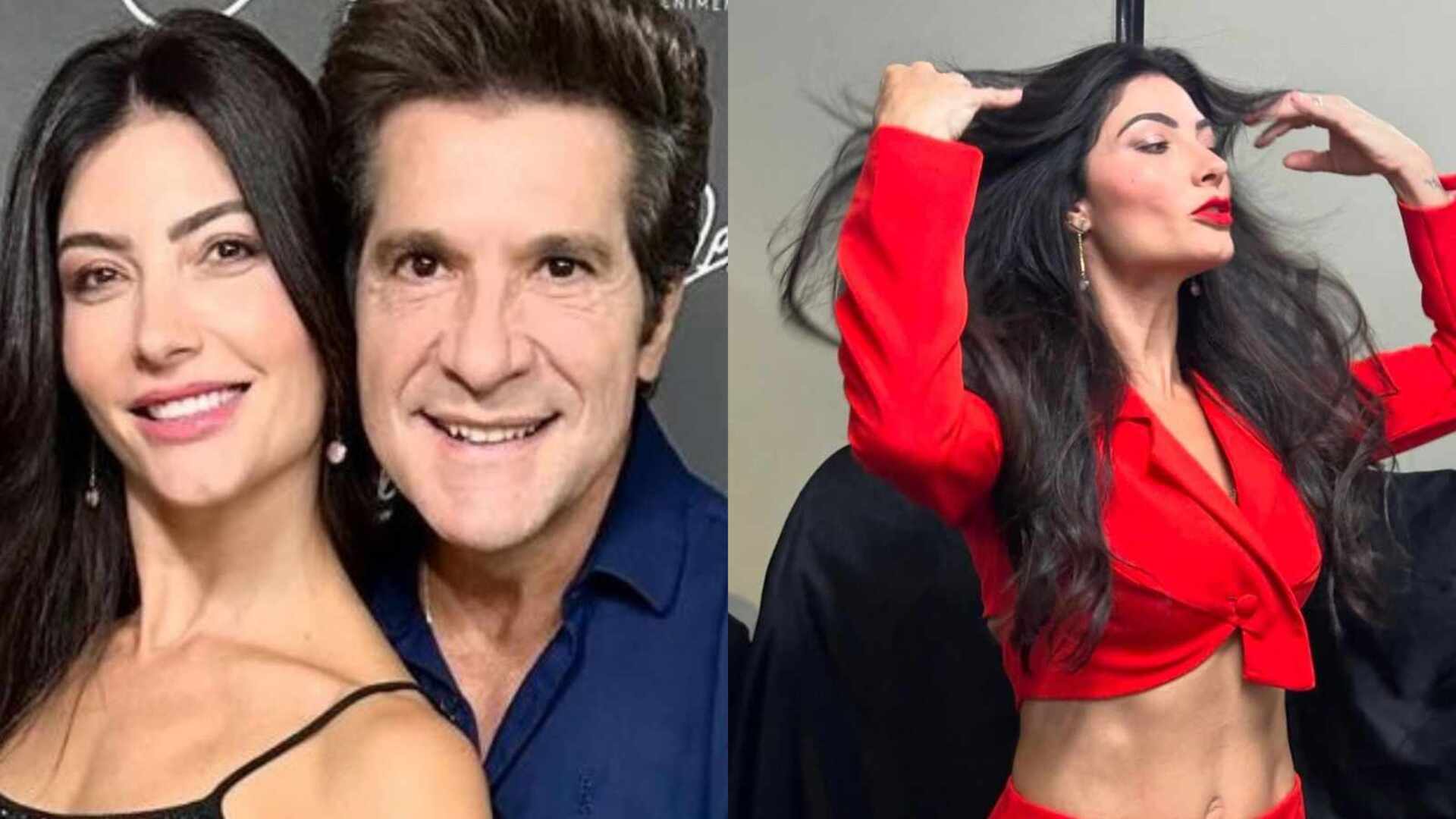 Esposa de Daniel impacta com look vermelho de barriga de fora: ‘Linda’