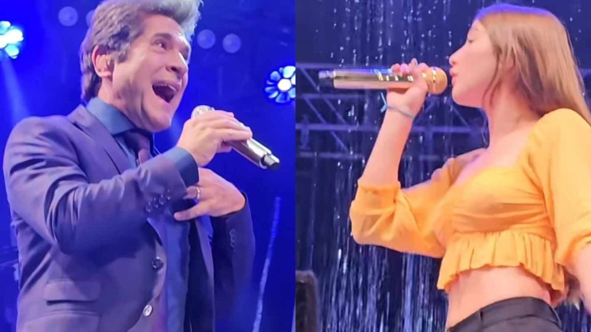 Puxou o pai? Filha de Daniel choca ao cantar no palco com ele