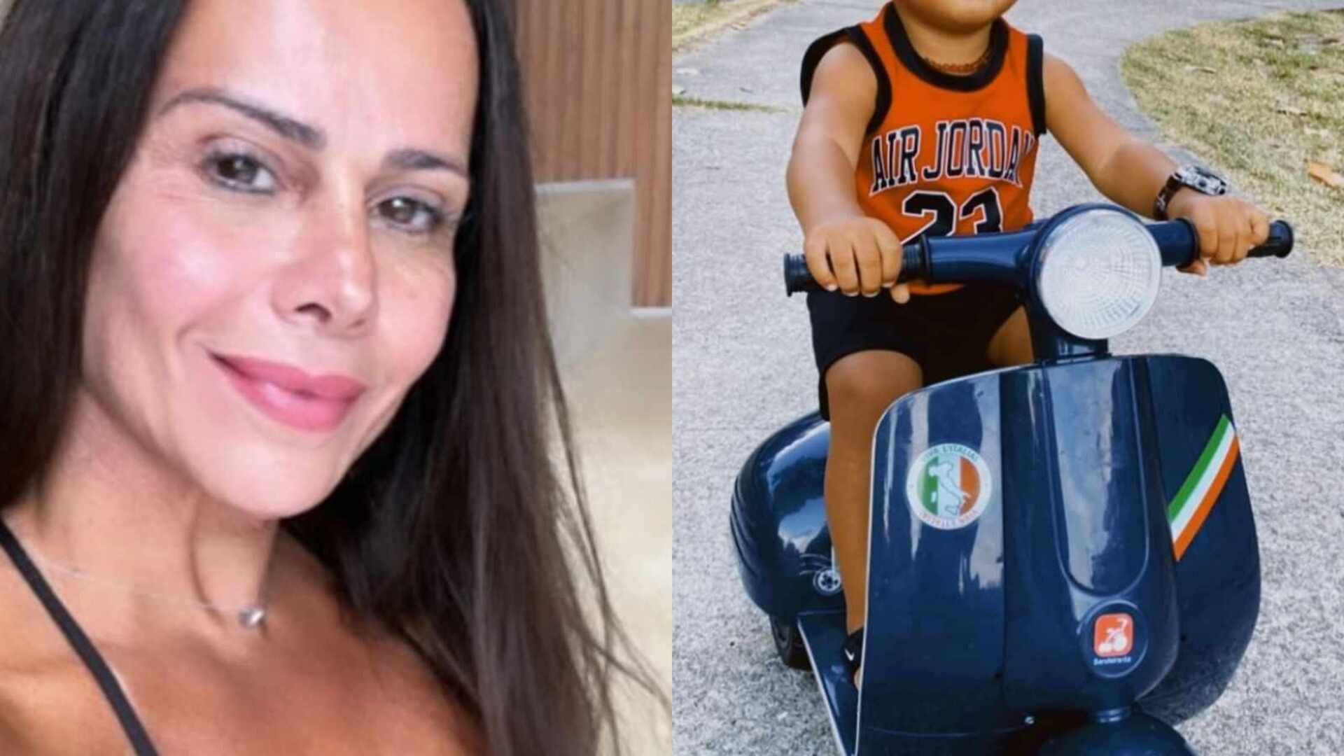 Cresceu muito! Viviane Araújo choca ao mostrar o filho andando de motoca