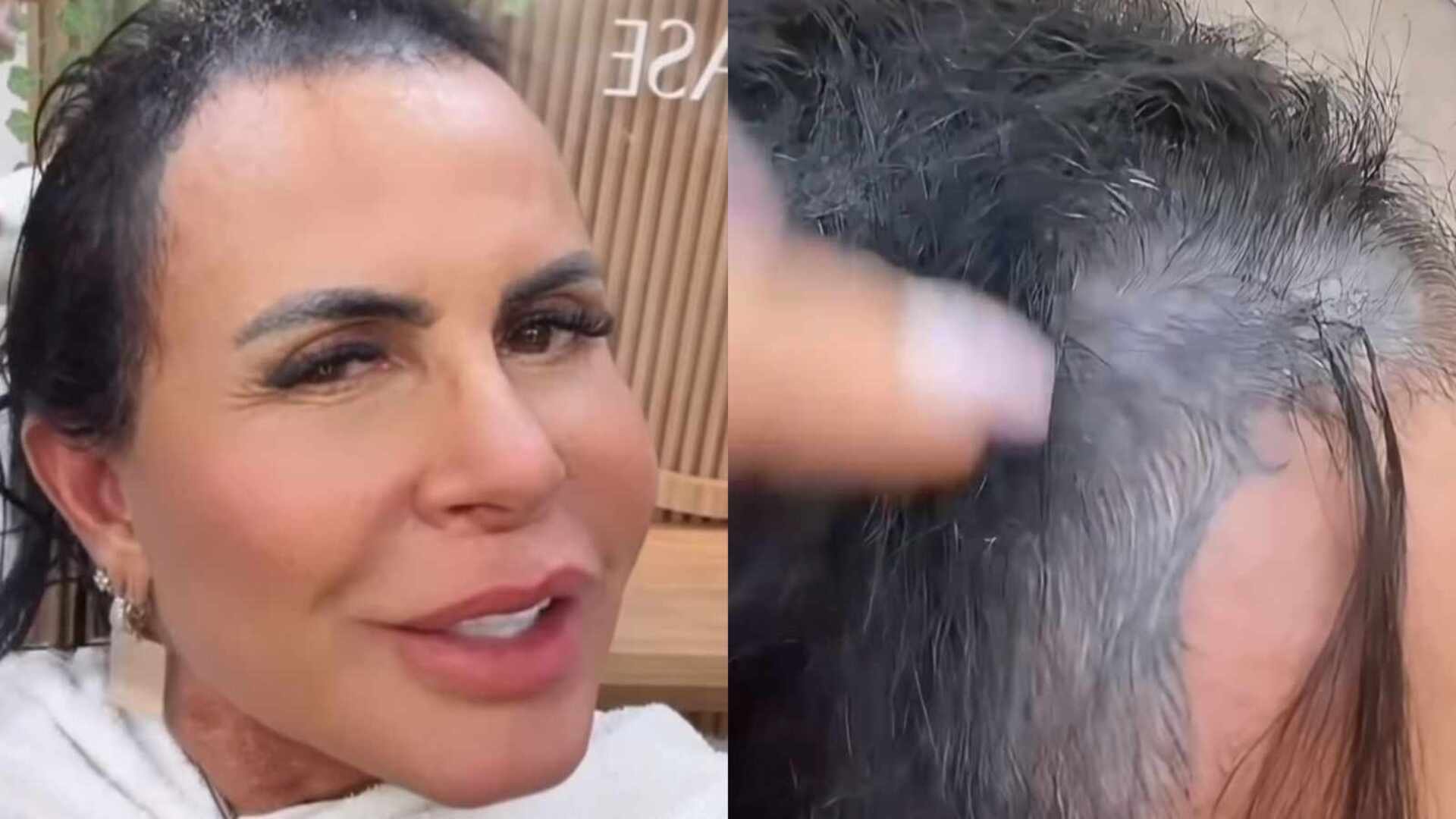 Gretchen choca ao mostrar seu cabelo natural: ‘Tão ralinho’