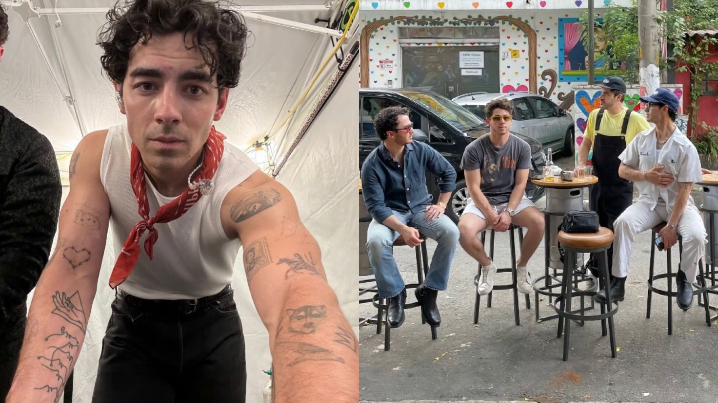 Joe Jonas posta fotos com legenda em português e impressiona fãs: ‘Passeando’
