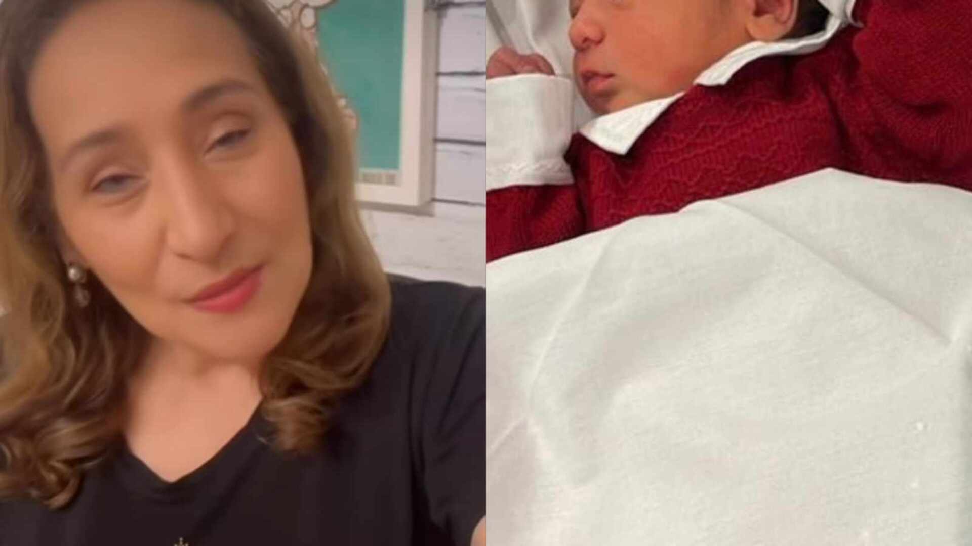 Sonia Abrão posta primeira foto do neto: ‘Saindo da maternidade’