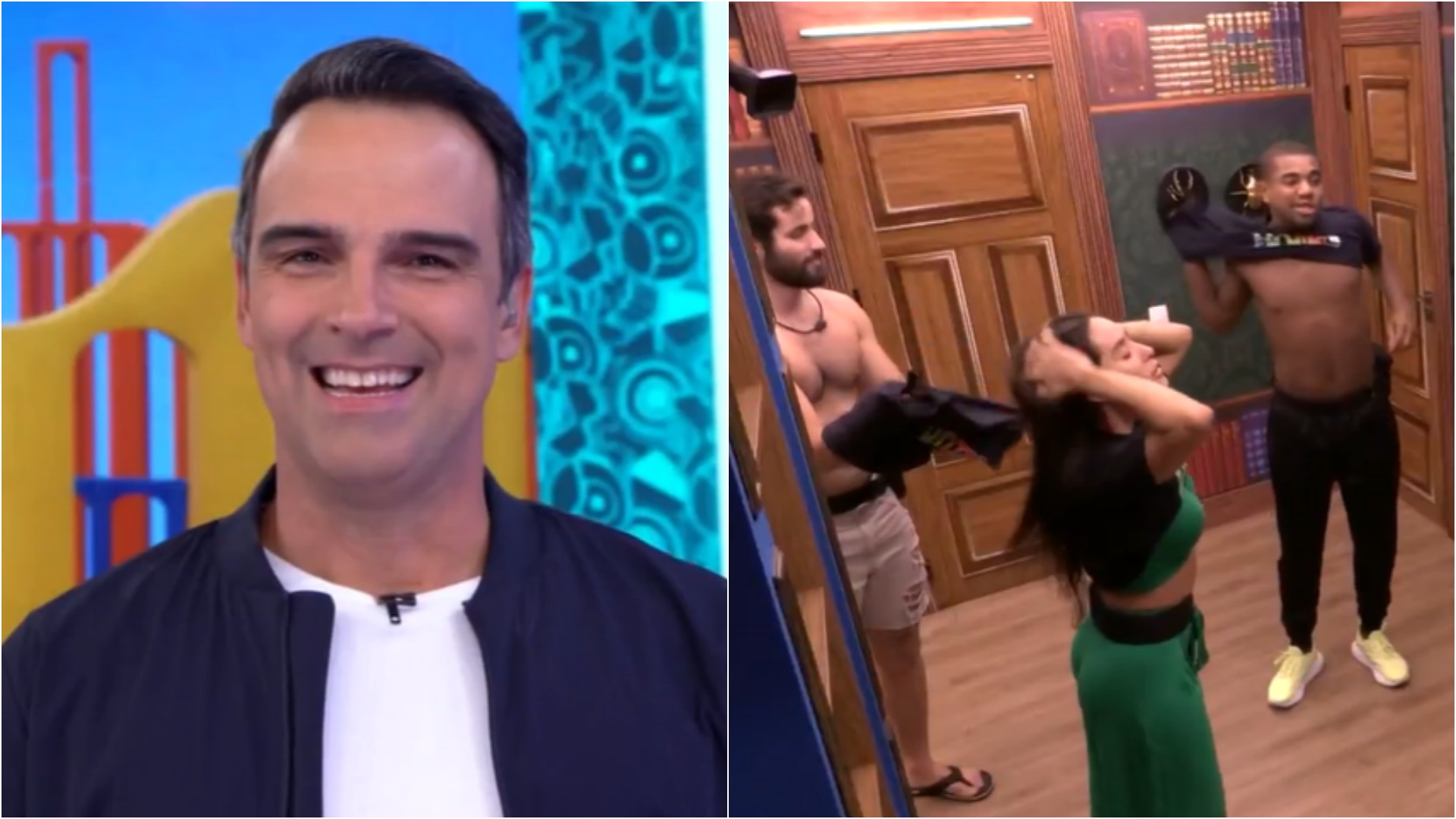 BBB 24: Tadeu entra ao vivo e surpreende TOP 3 com camisetas personalizadas