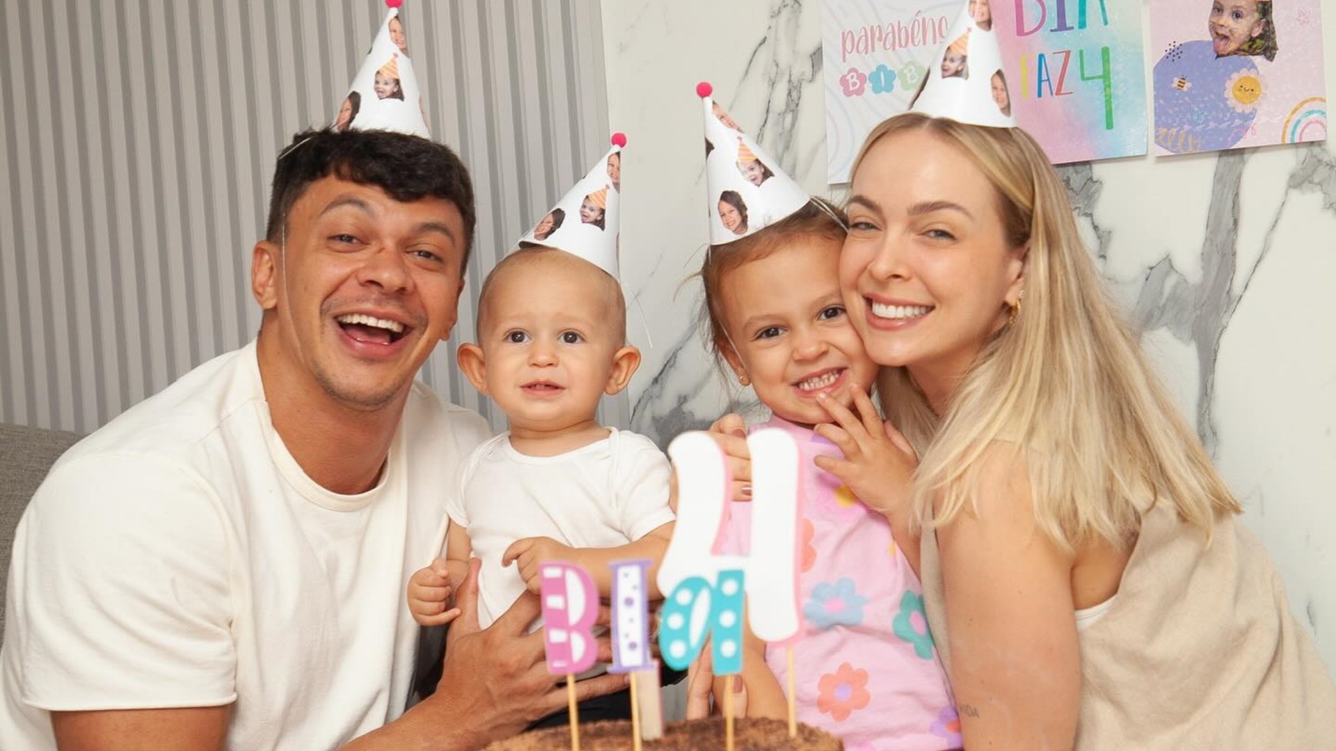 Com festa simples, Tata Estanieck e Julio Cocielo celebram aniversário da filha