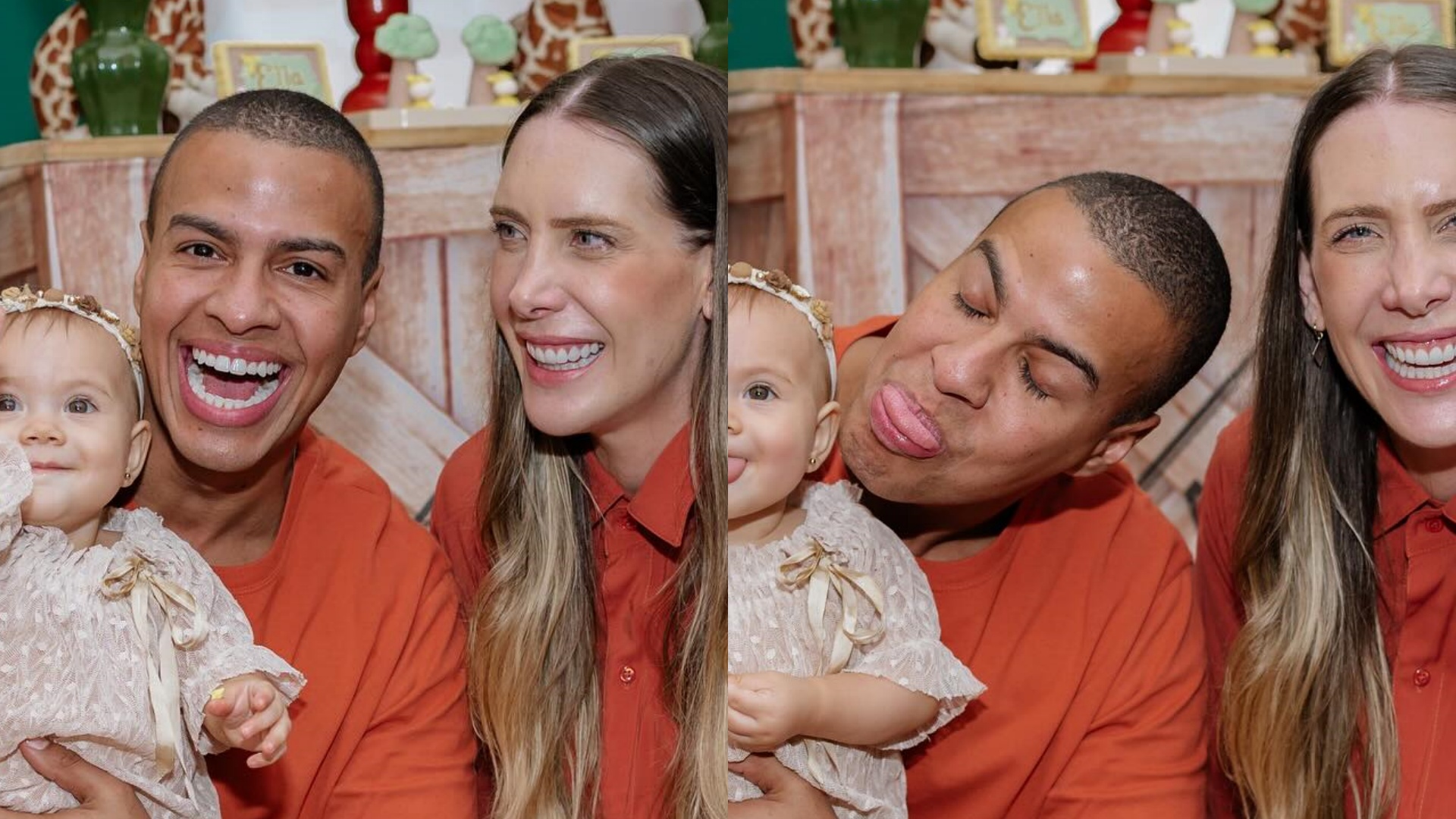 Filha de Thiago Oliveira rouba a cena em festa de mesversário: “Fofura”
