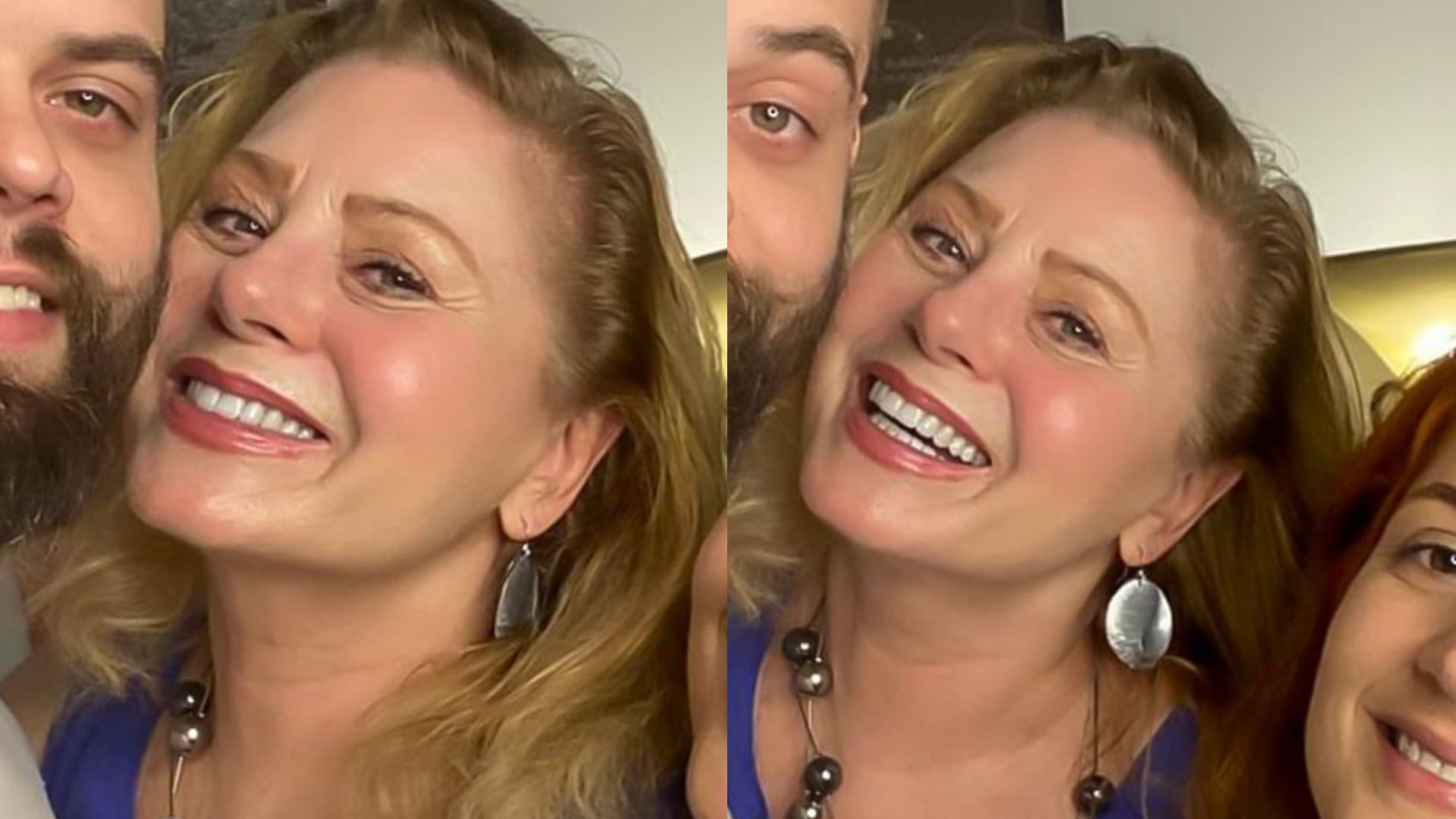 Vera Fischer encanta ao mostrar fotos inéditas com o filho e a nora: ‘Felicidade’