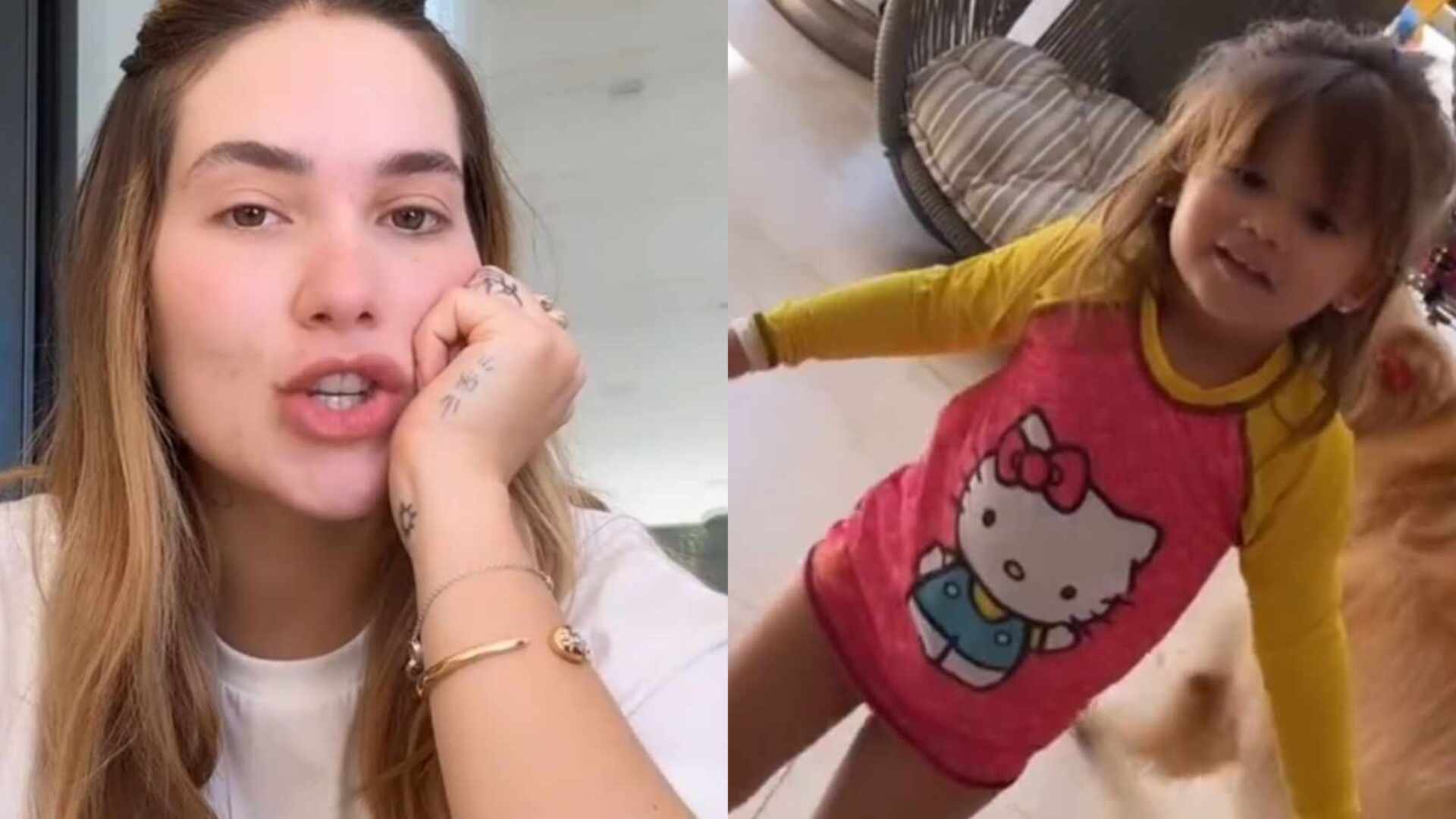 Virginia Fonseca mostra reação da filha ao ver sua barriga de grávida