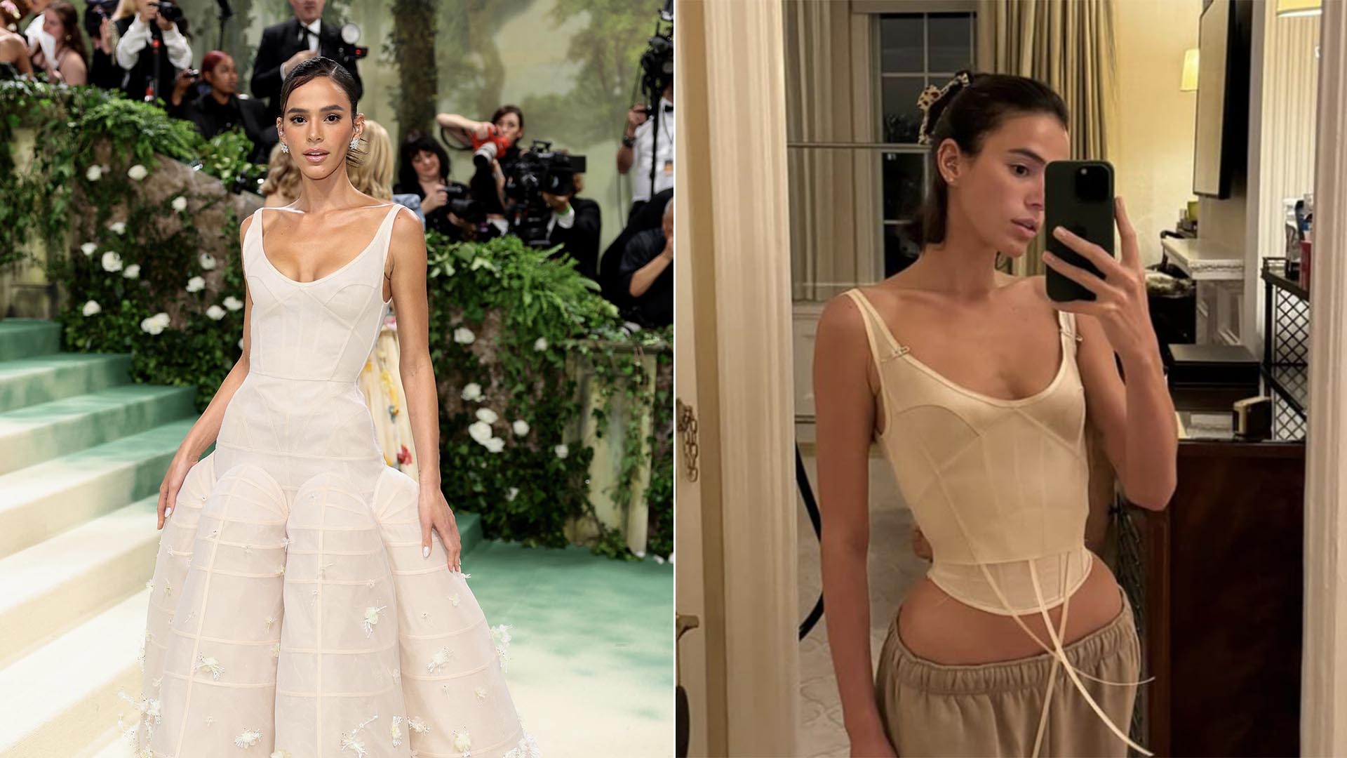 Estilista do vestido de Bruna Marquezine no Met Gala revela bastidores de como foi feito