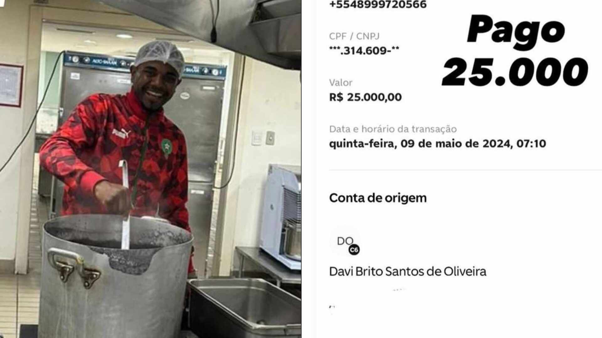 Assim como no BBB, Davi vai para cozinha e mostra mais comprovantes