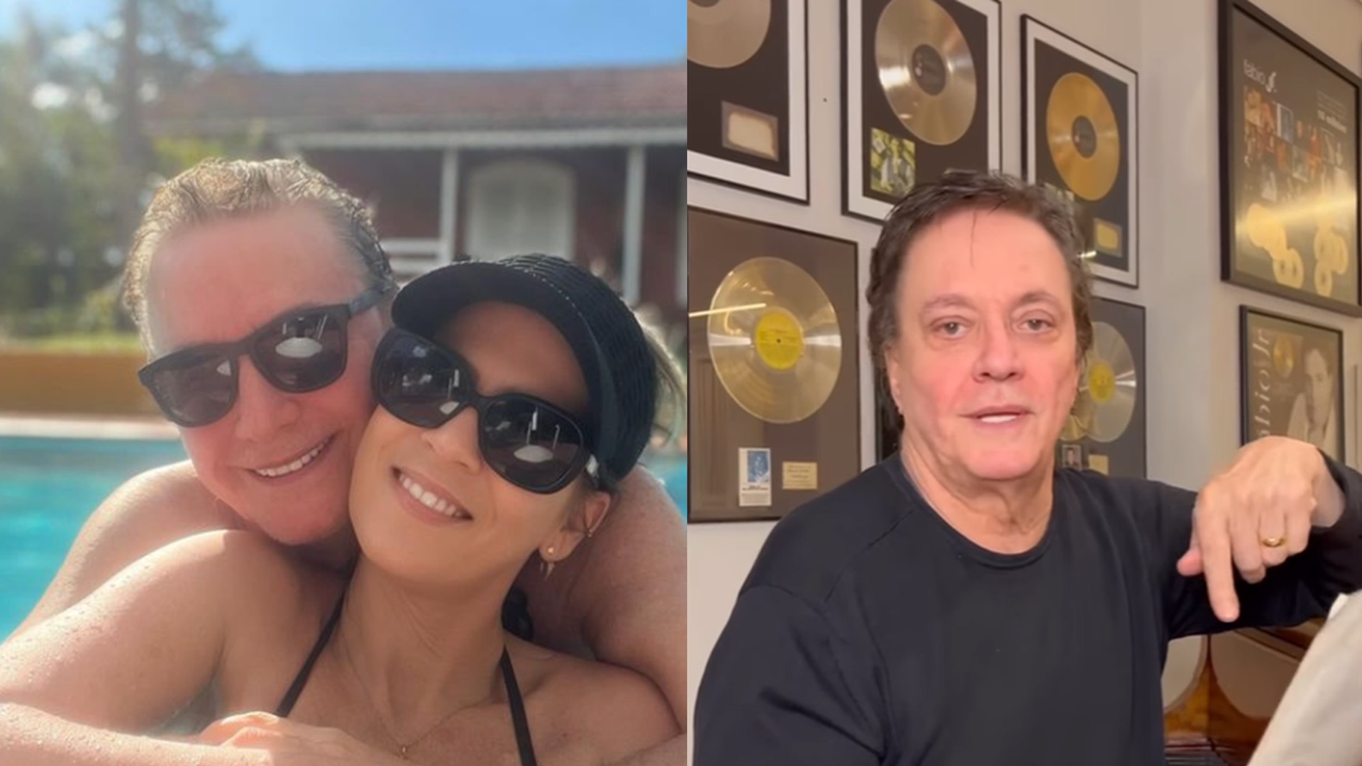 Em clique raro, Fábio Jr. troca beijos com a esposa e se declara: “Te amo”