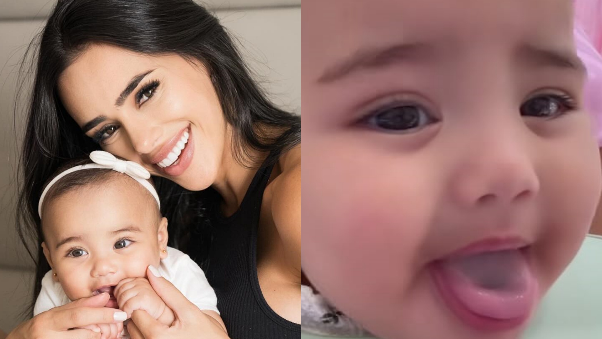 Bruna Biancardi mostra Mavie fazendo careta ao comer fruta