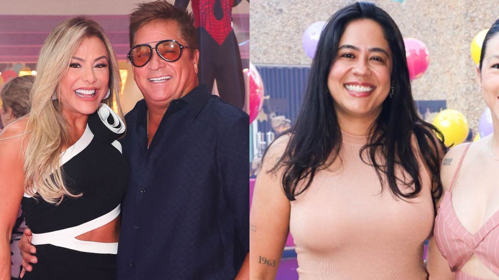 Filha mais discreta de Leonardo surge com a namorada em festa da família