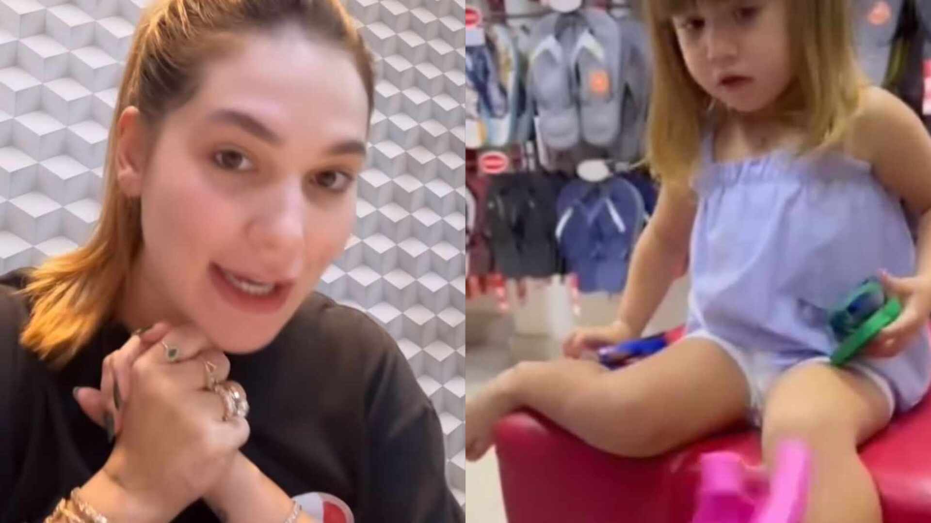Filhas de Virginia causam ao escolherem chinelos em loja: ‘Chorando’