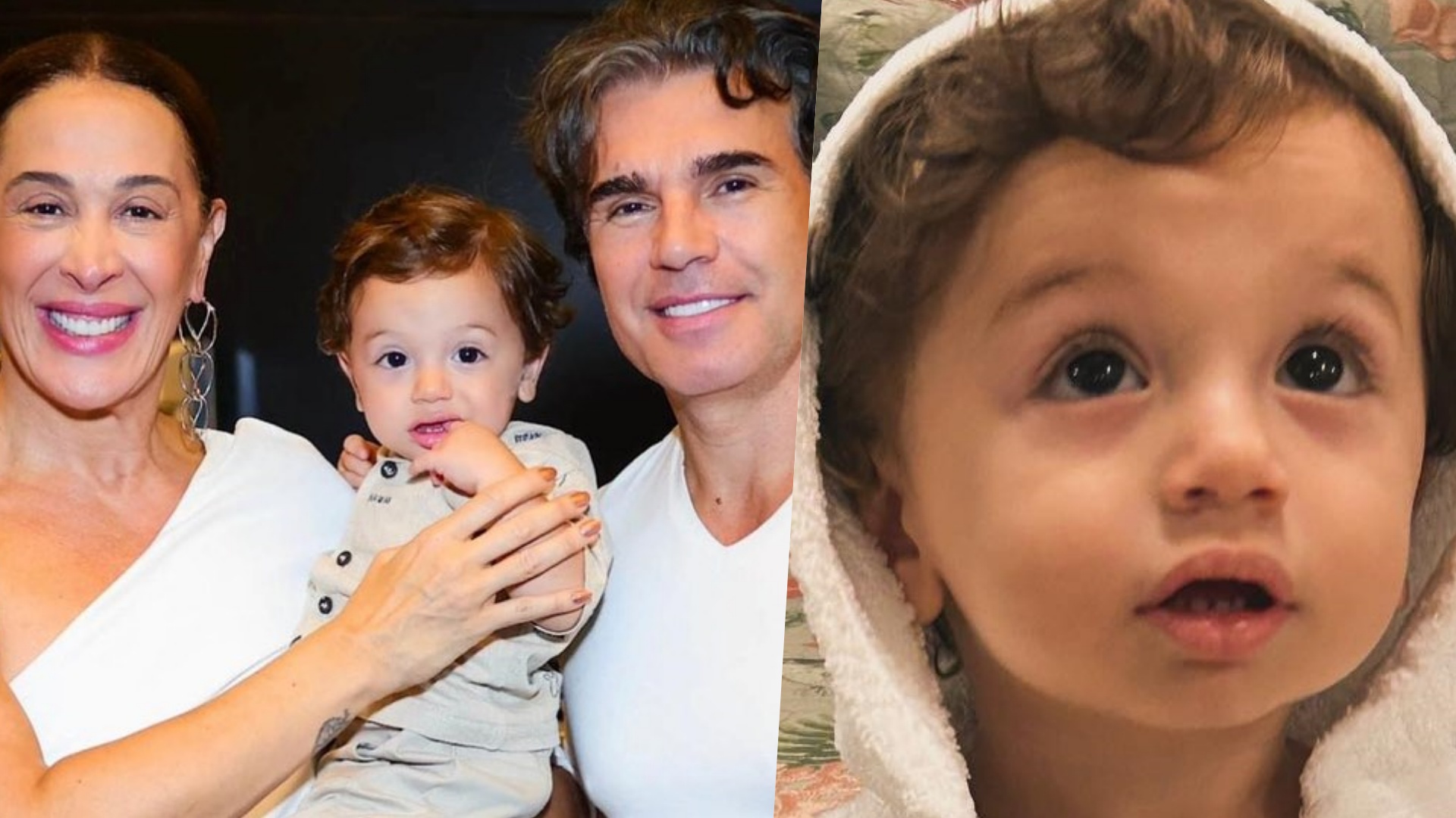 Filho de Claudia Raia e Jarbas Homem de Mello esbanja fofura ao surgir de roupão
