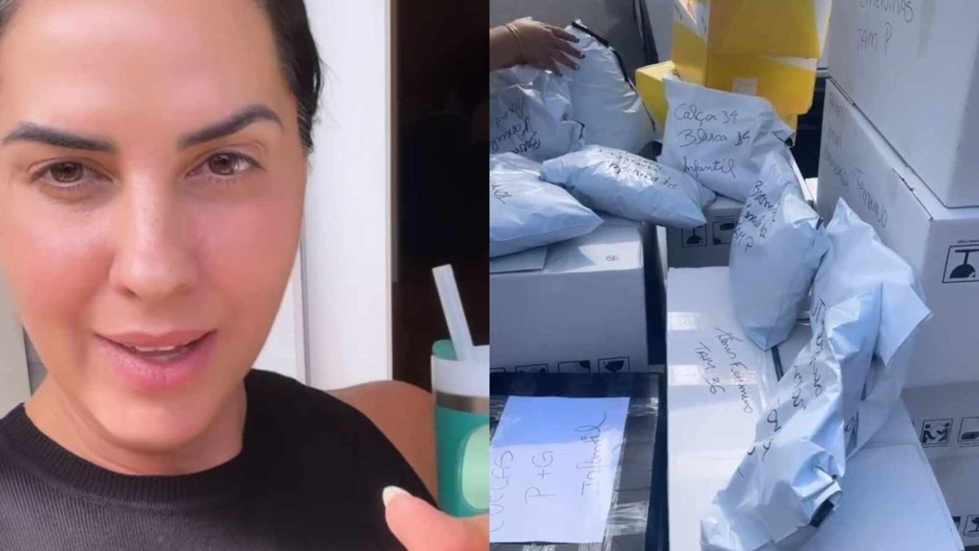 Graciele Lacerda impressiona com quantidade de doações