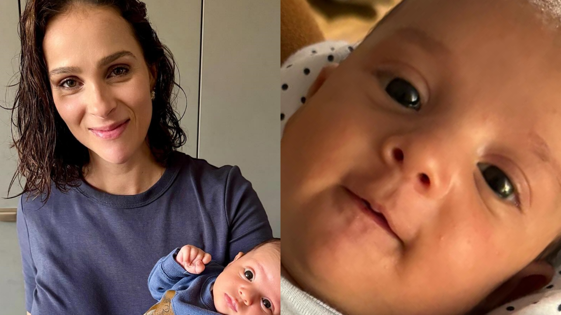 Mulher de Juliano Cazarré encanta ao celebrar mesversário do filho caçula