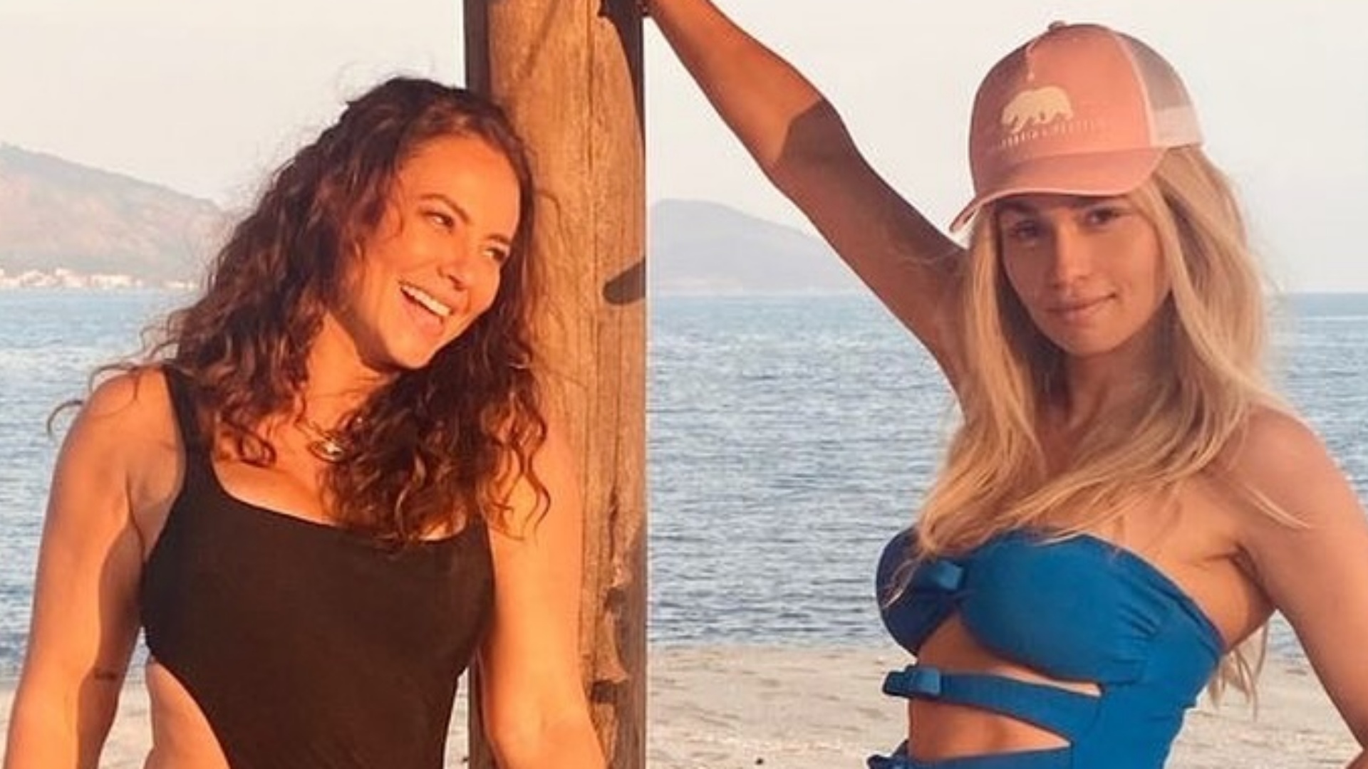 Paolla Oliveira esbanja beleza ao lado de Nanda Costa nos bastidores de série
