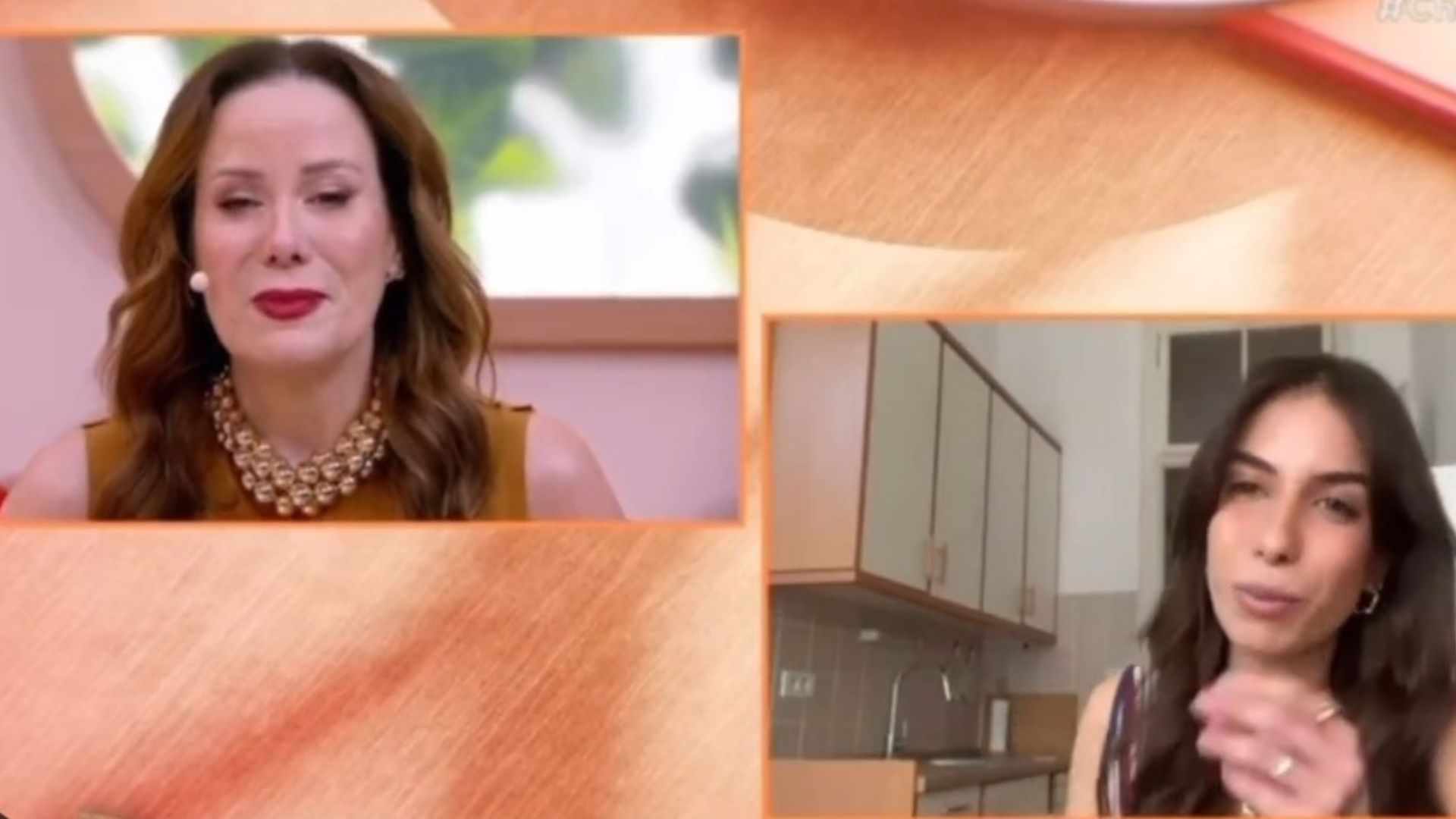 Rara aparição! Regina Volpato chora ao receber recado da filha ao vivo