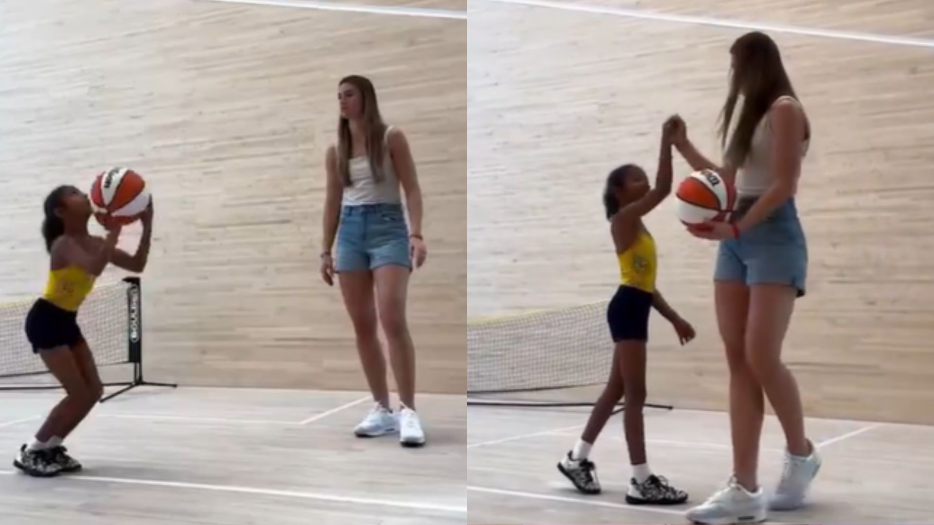 Viúva de Kobe Bryant comove internautas com registro da filha jogando basquete com craque da WNBA