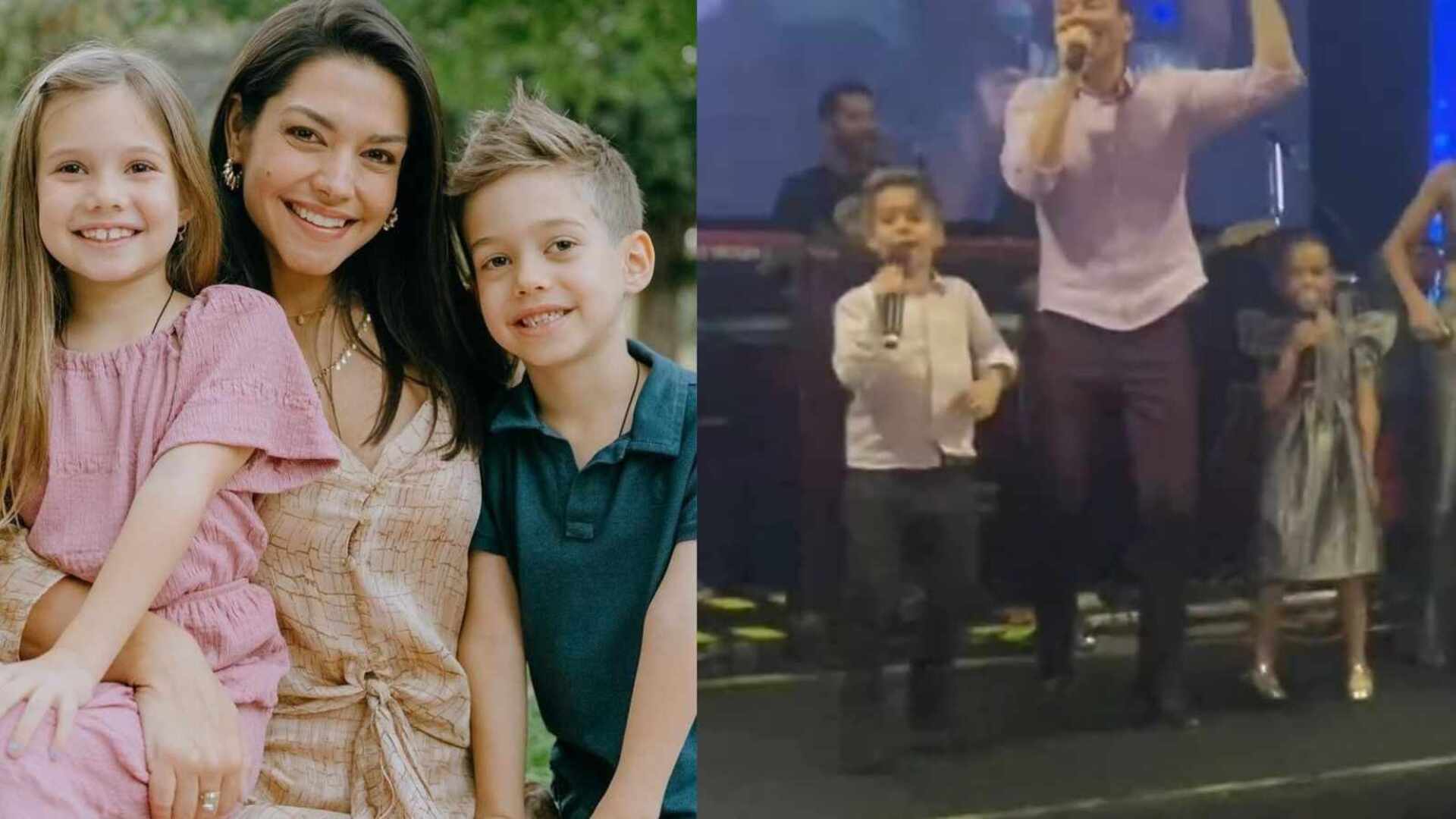 Thais Fersoza emociona ao mostrar os filhos cantando com Michel Teló