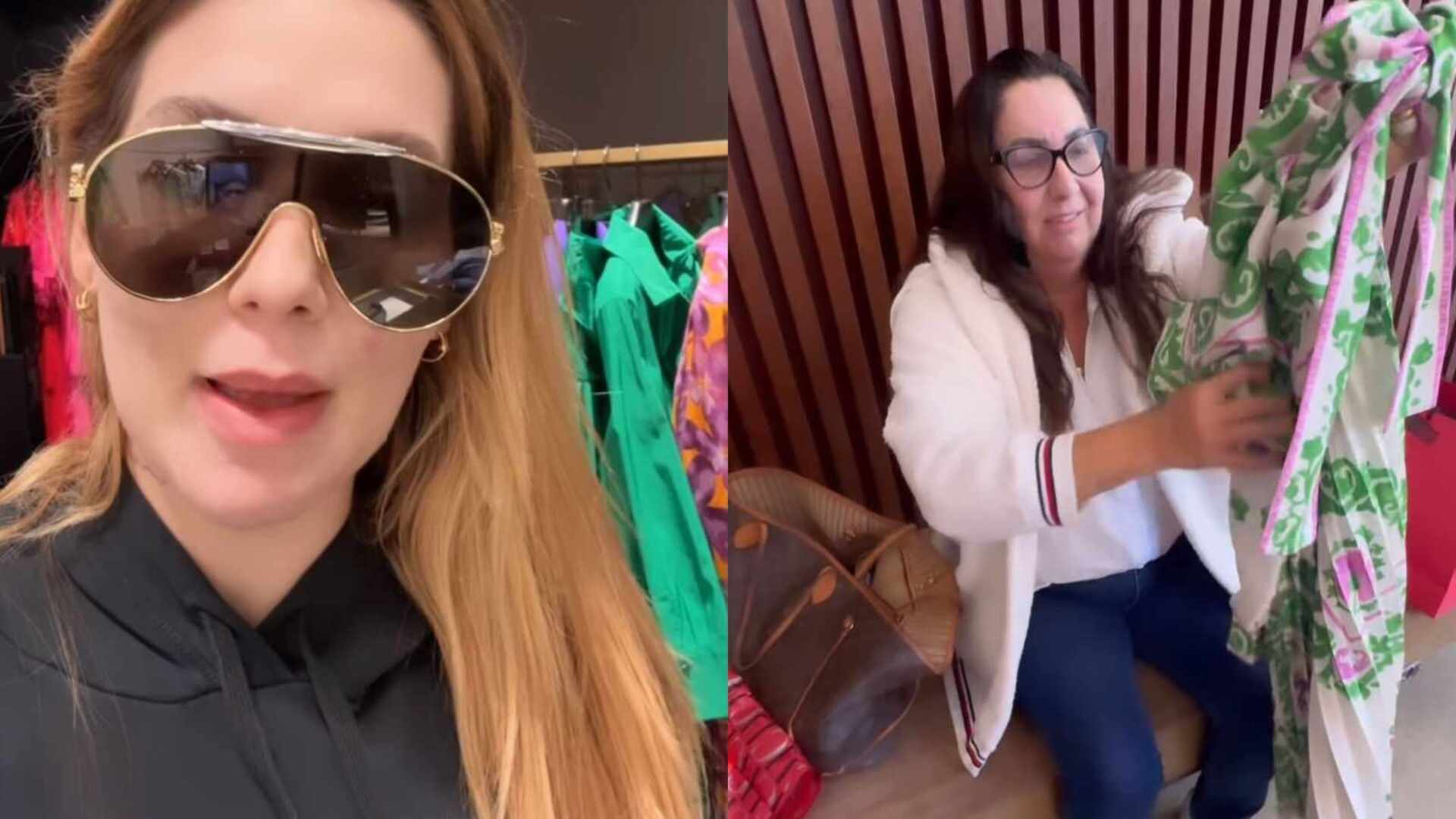 Virginia surpreende a mãe ao presenteá-la com vestido caríssimo para festa