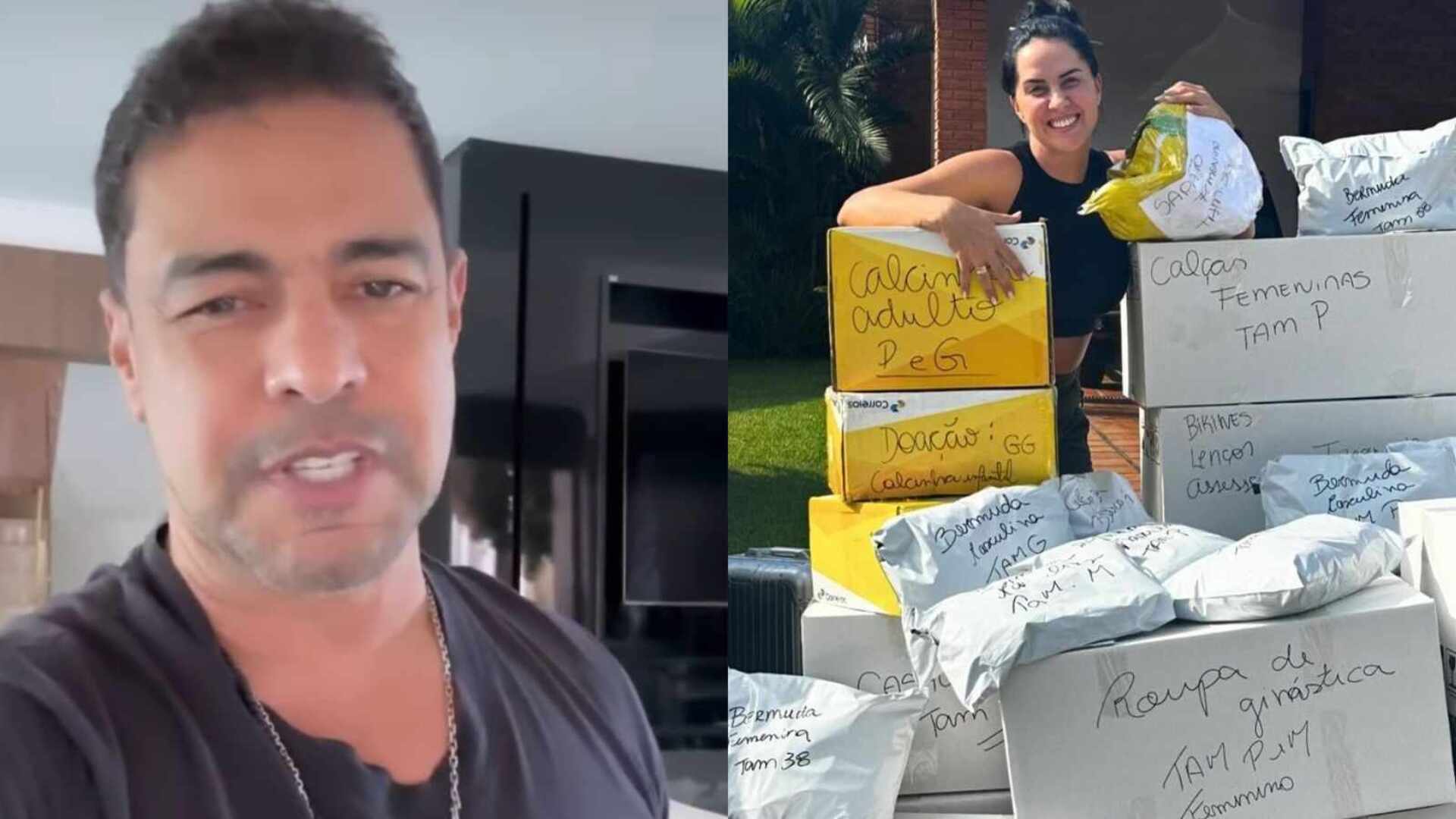 Zezé Di Camargo fala de doação de mais de 4 mil peças de Graciele: ‘Tanto’