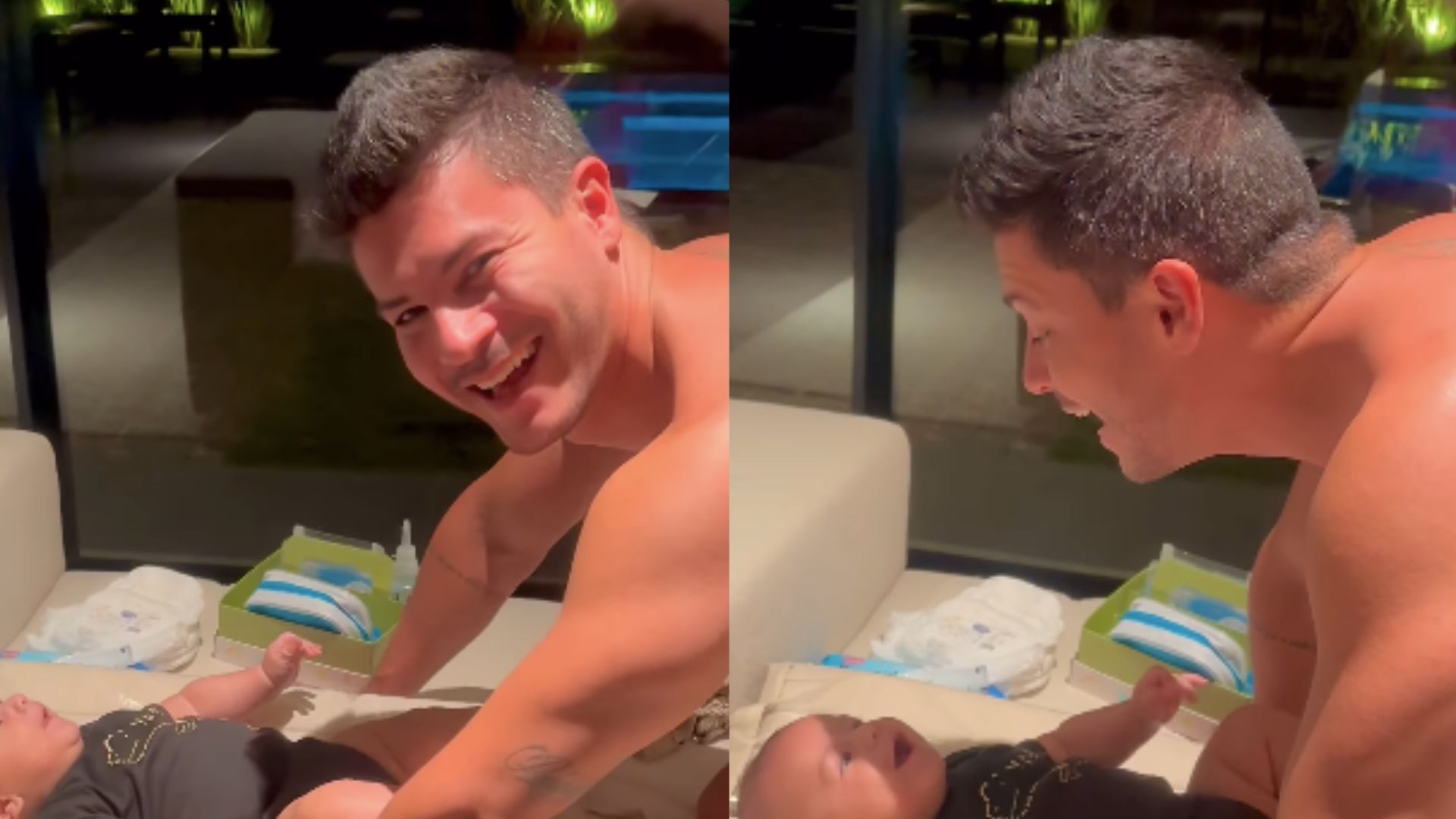 Arthur Aguiar encanta ao mostrar momento divertido com o filho, Gabriel