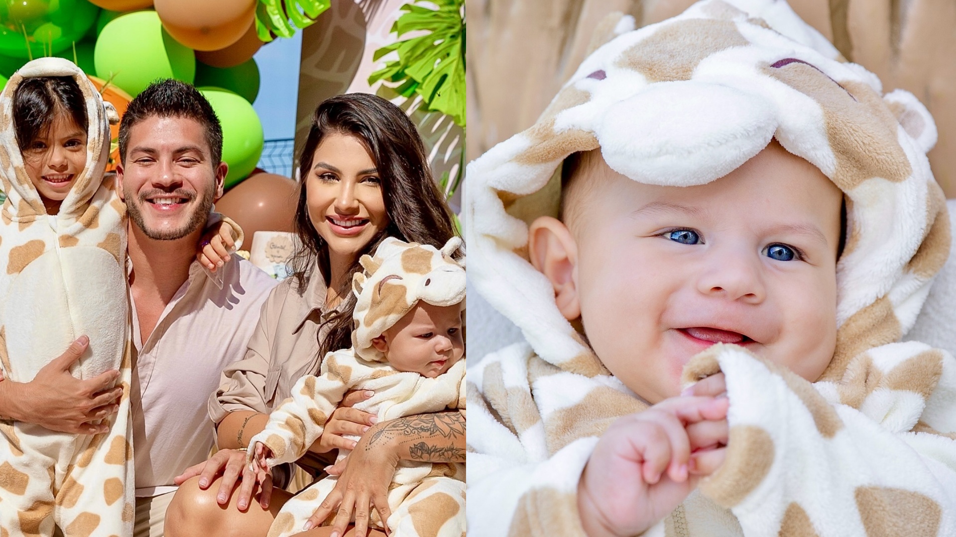 Arthur Aguiar e Jheny Santucci celebram mesversário do filho com festão