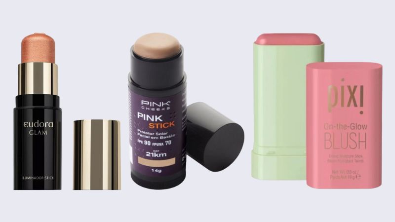 Base, blush, contorno e mais: 10 makes em bastão para você garantir