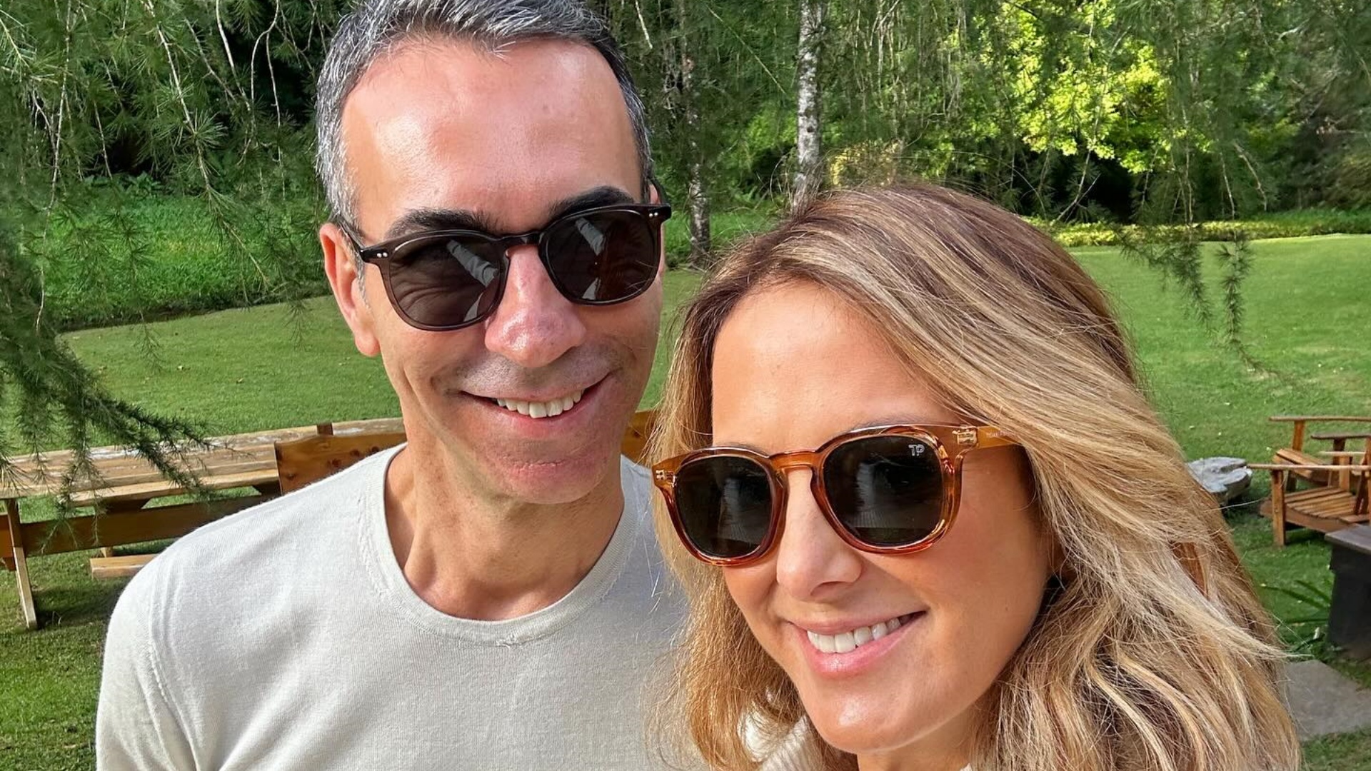 Cesar Tralli se declara no aniversário de Ticiane Pinheiro: “Melhor companheira”