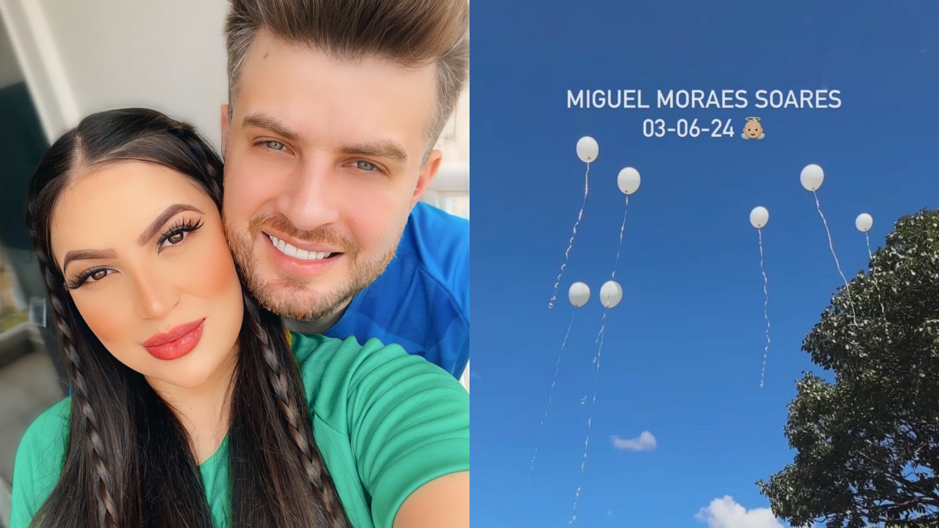 Ao lado da família, Conrado e a mulher homenageiam o filho: “Eterno anjo”