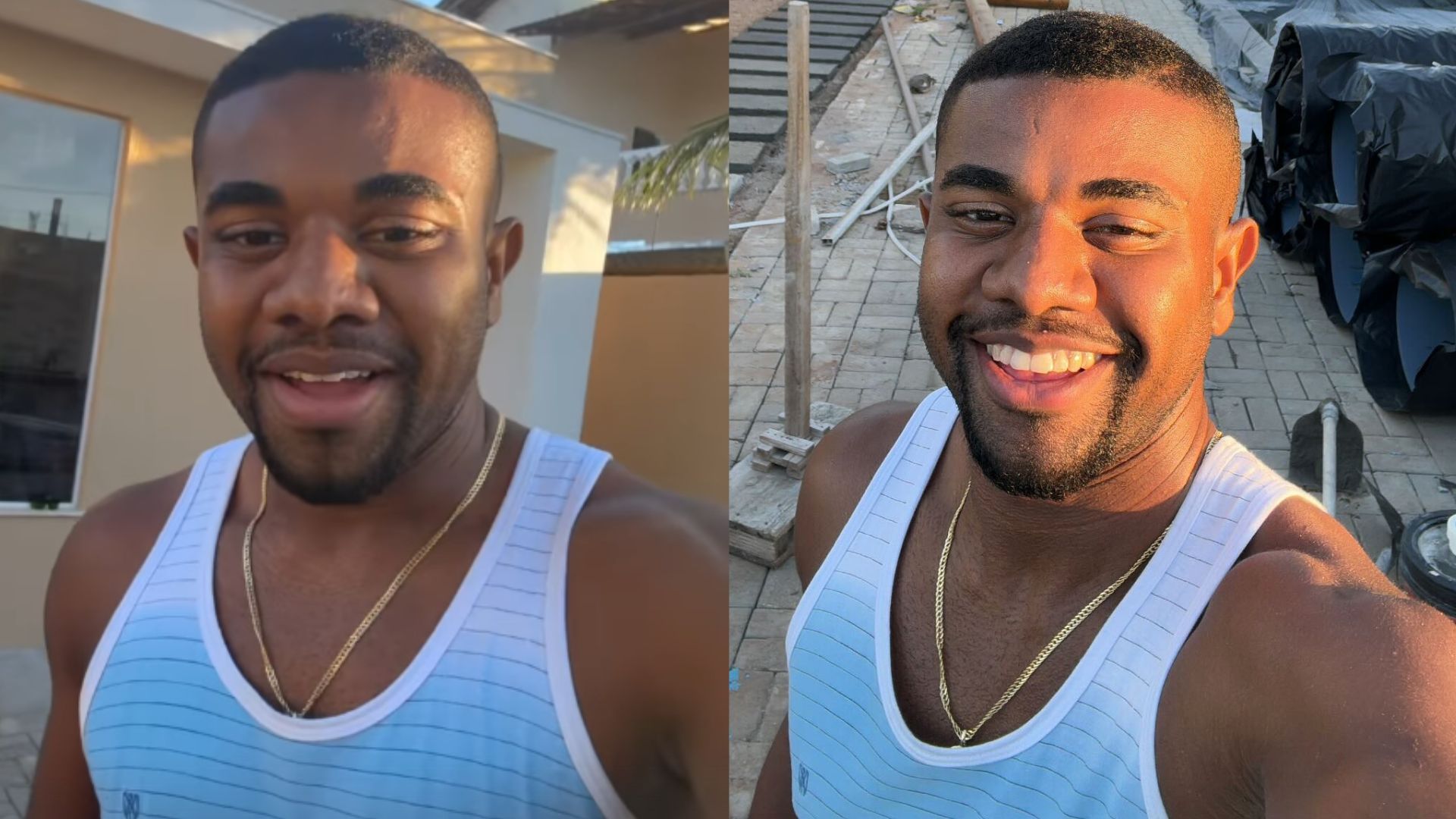 Ex-BBB Davi visita obra de sua nova mansão na Bahia: ‘Firme e forte’