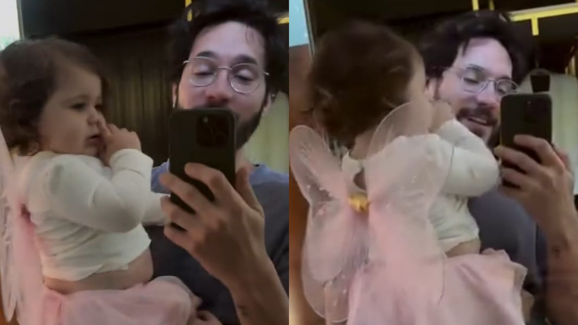 Após afastamento, Eliezer celebra reaproximação com a filha: “Meu grude”