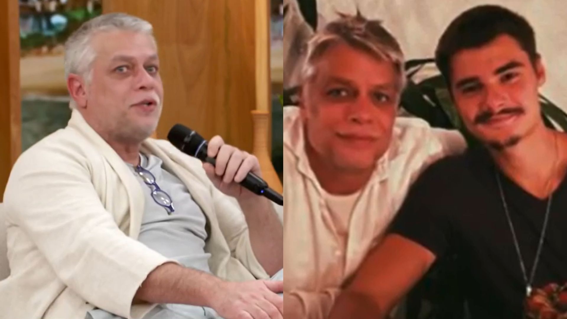 Fábio Assunção ganha surpresa ao vivo do filho, João: ‘Que gracinha’