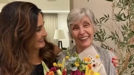 Fátima Bernardes passa a noite com a mãe internada no hospital