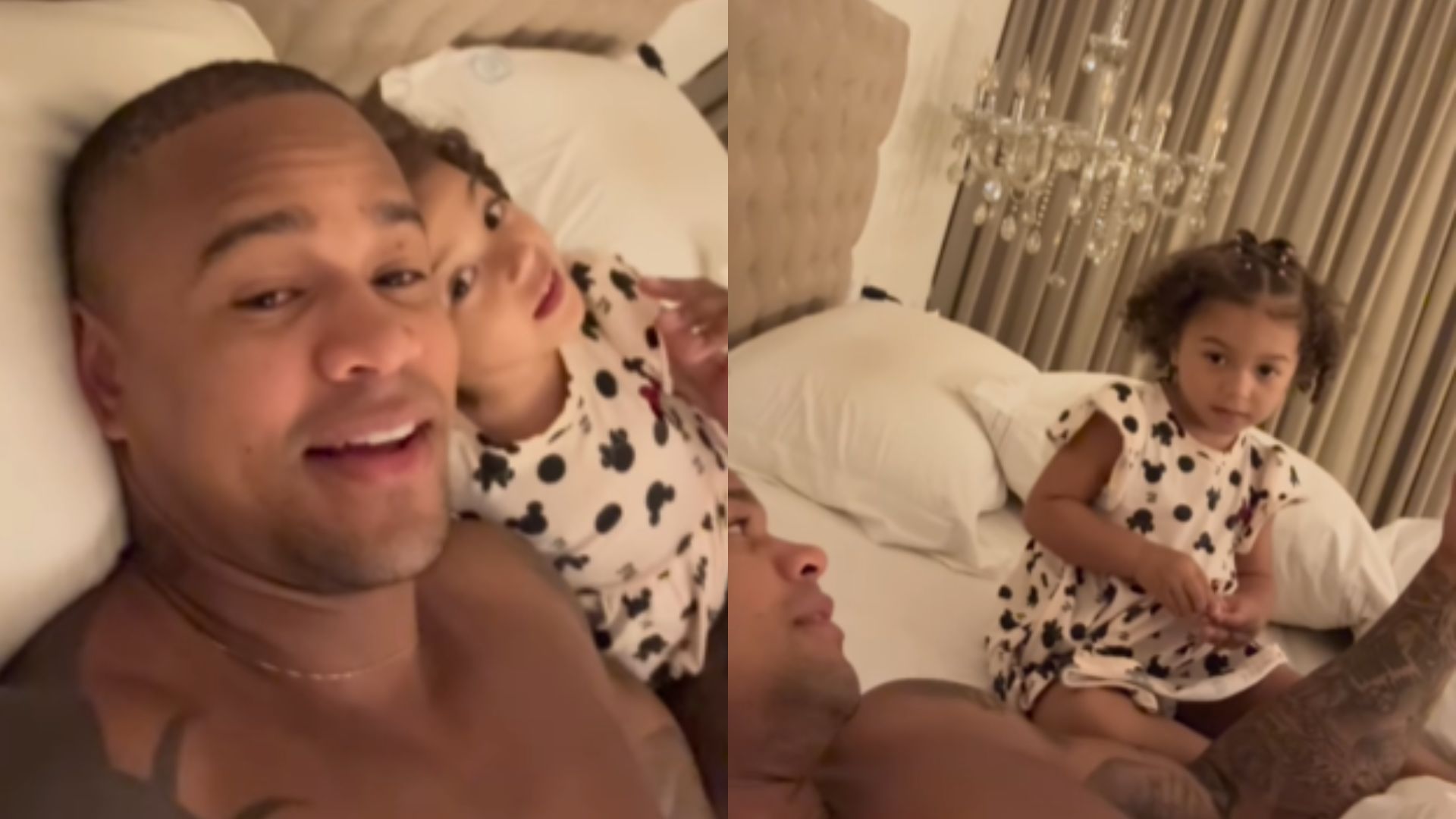 Filha de Léo Santana pede por um irmão e Lore Improta recebe recado: “Você que lute”