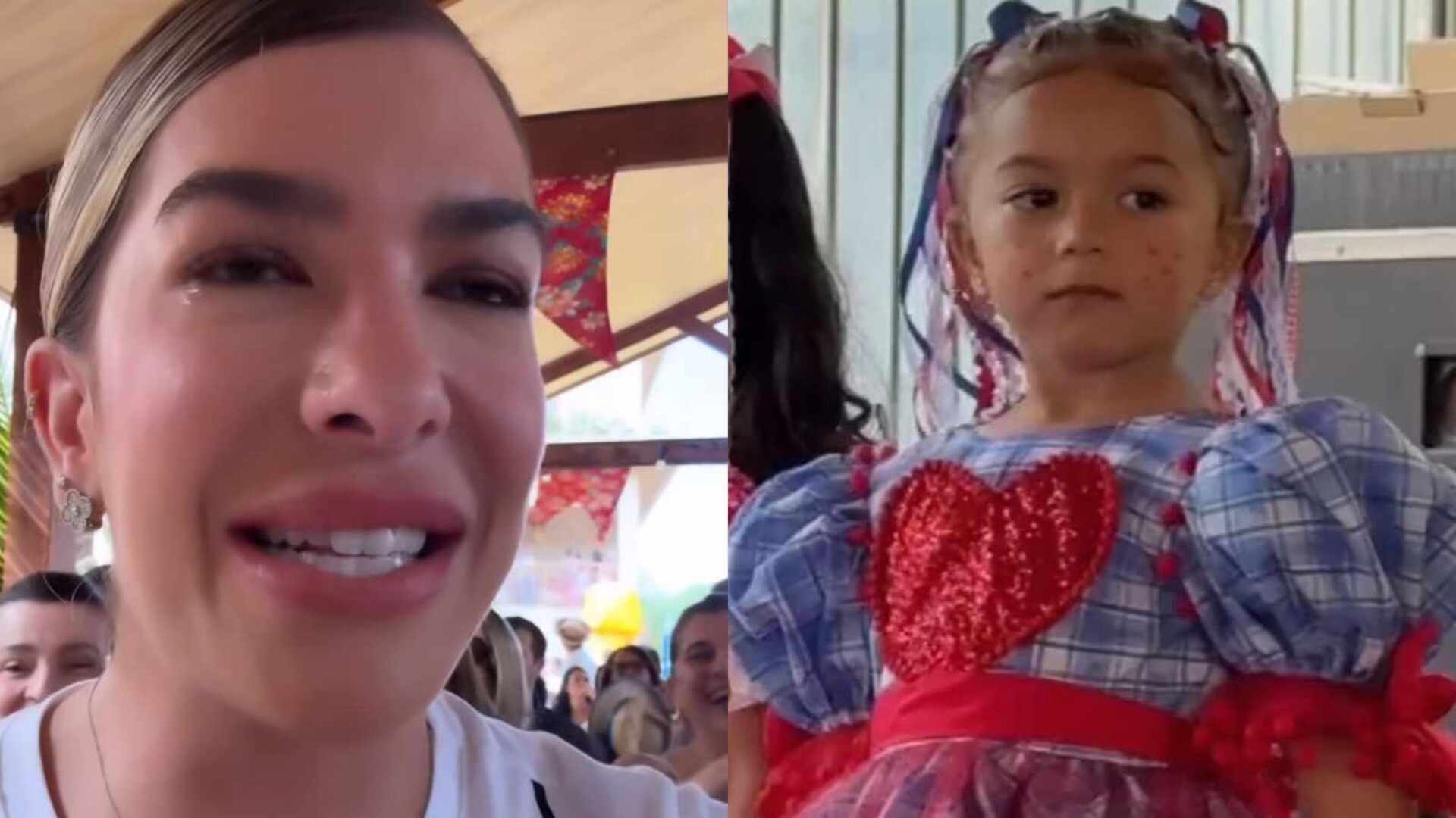 Lore Improta chora ao ver desenvolvimento da filha na escola: ‘Aos prantos’